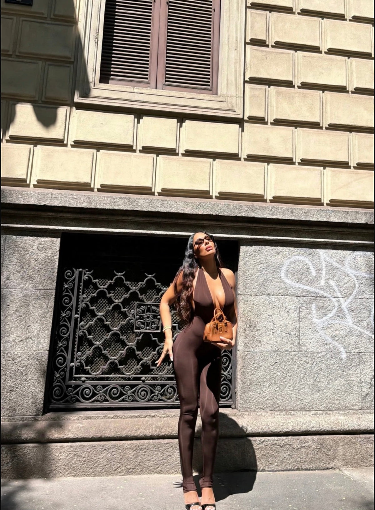 sculpt jumpsuit cioccolato