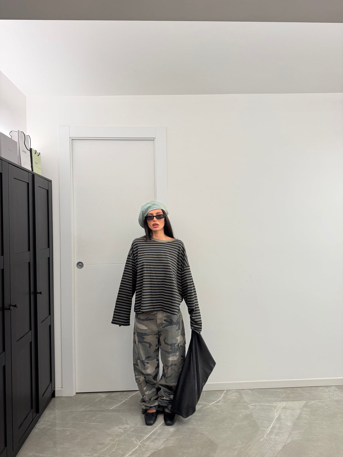 Oversized Striped Knit green