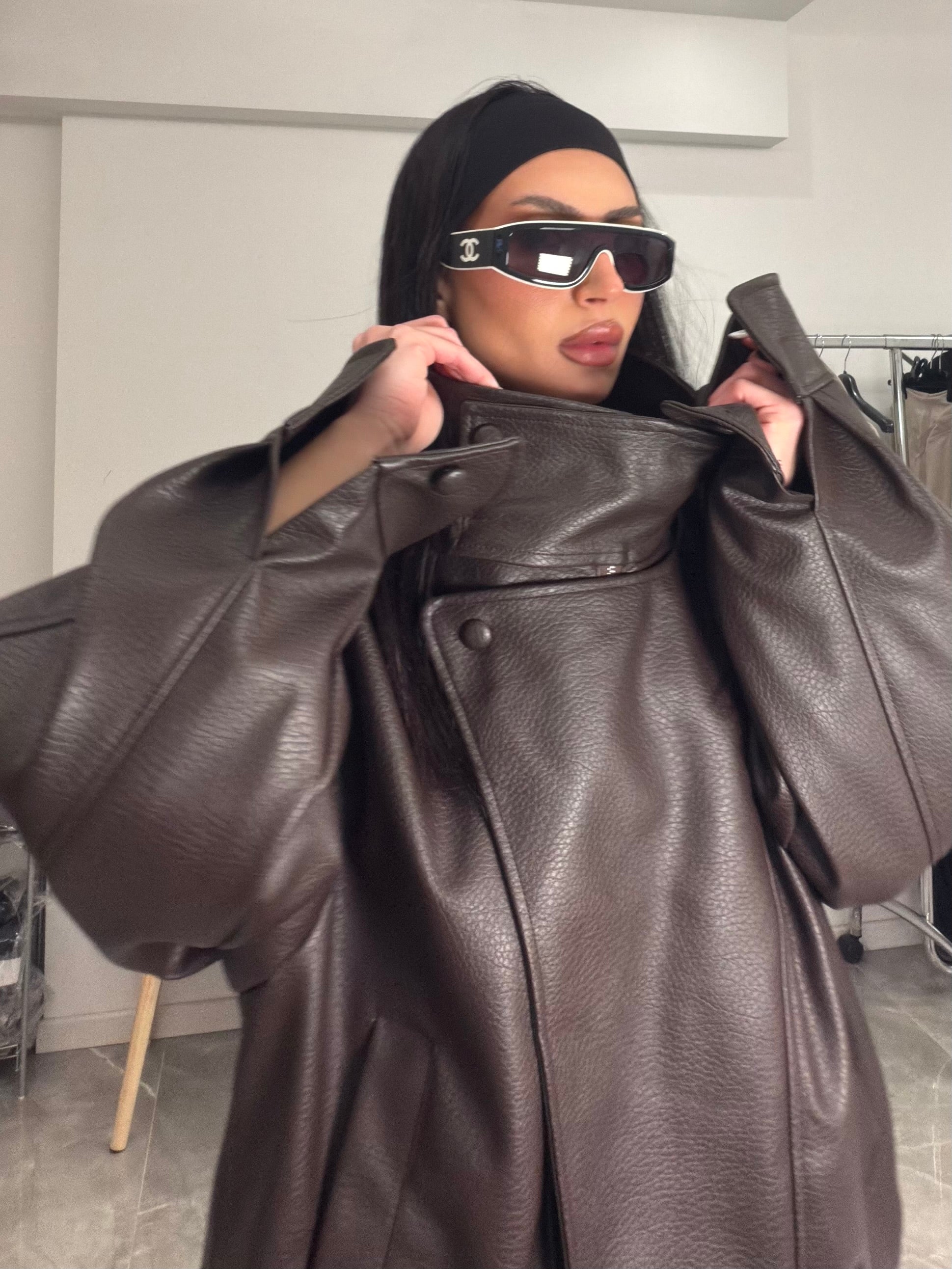 Jacket leather brown
