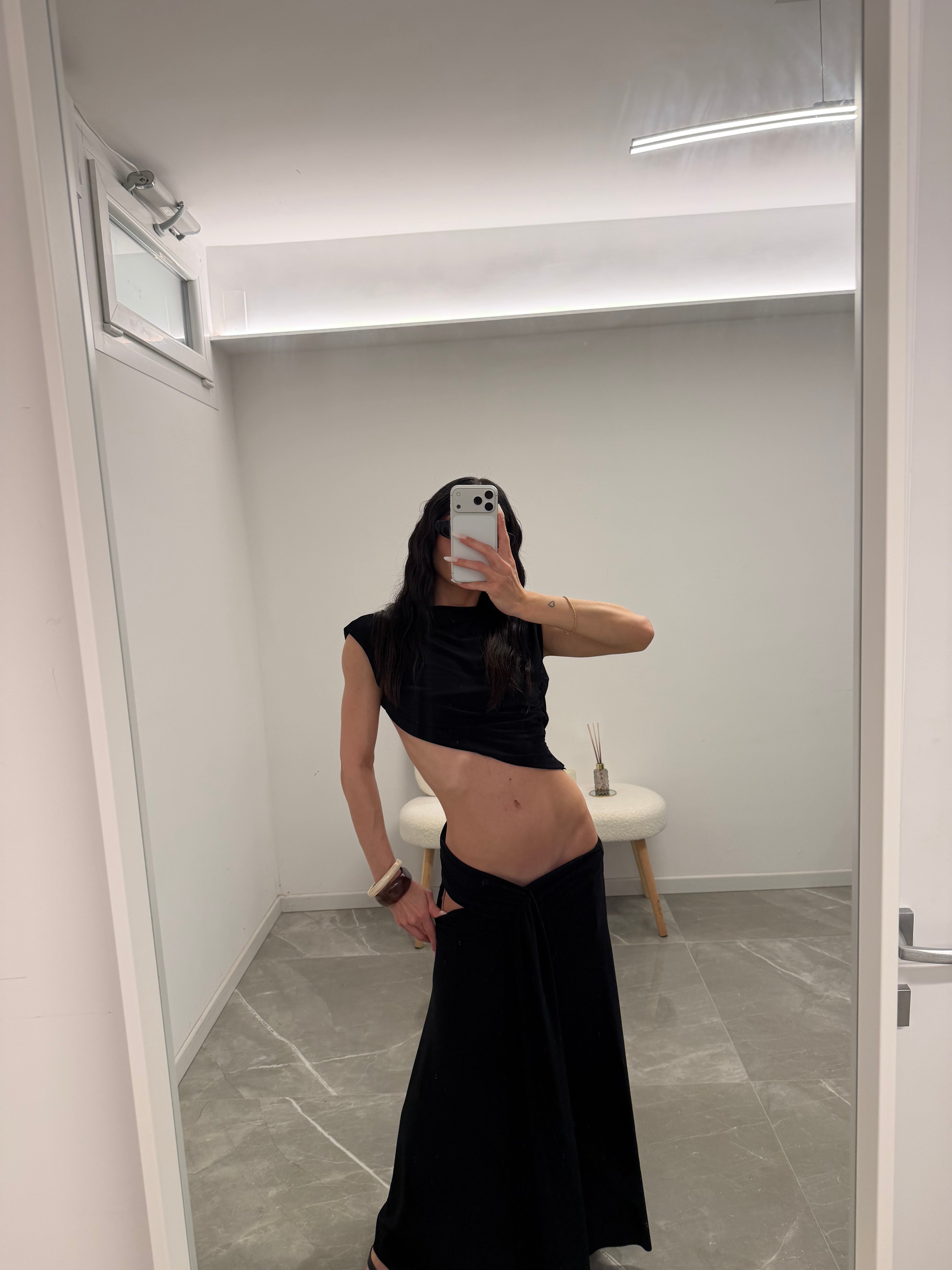 Asymmetric Cut-Out Maxi Dress