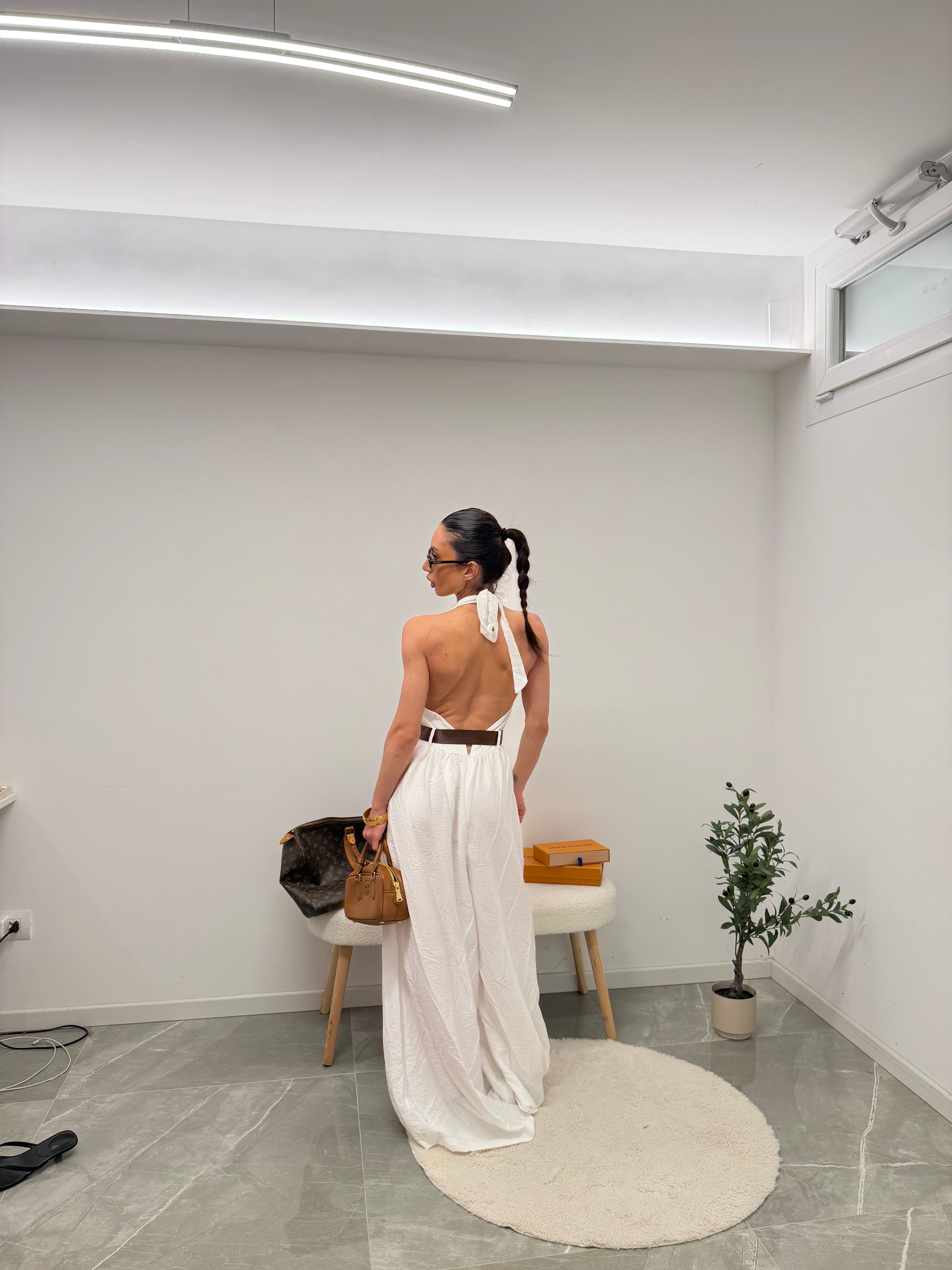 jumpsuit lino white
