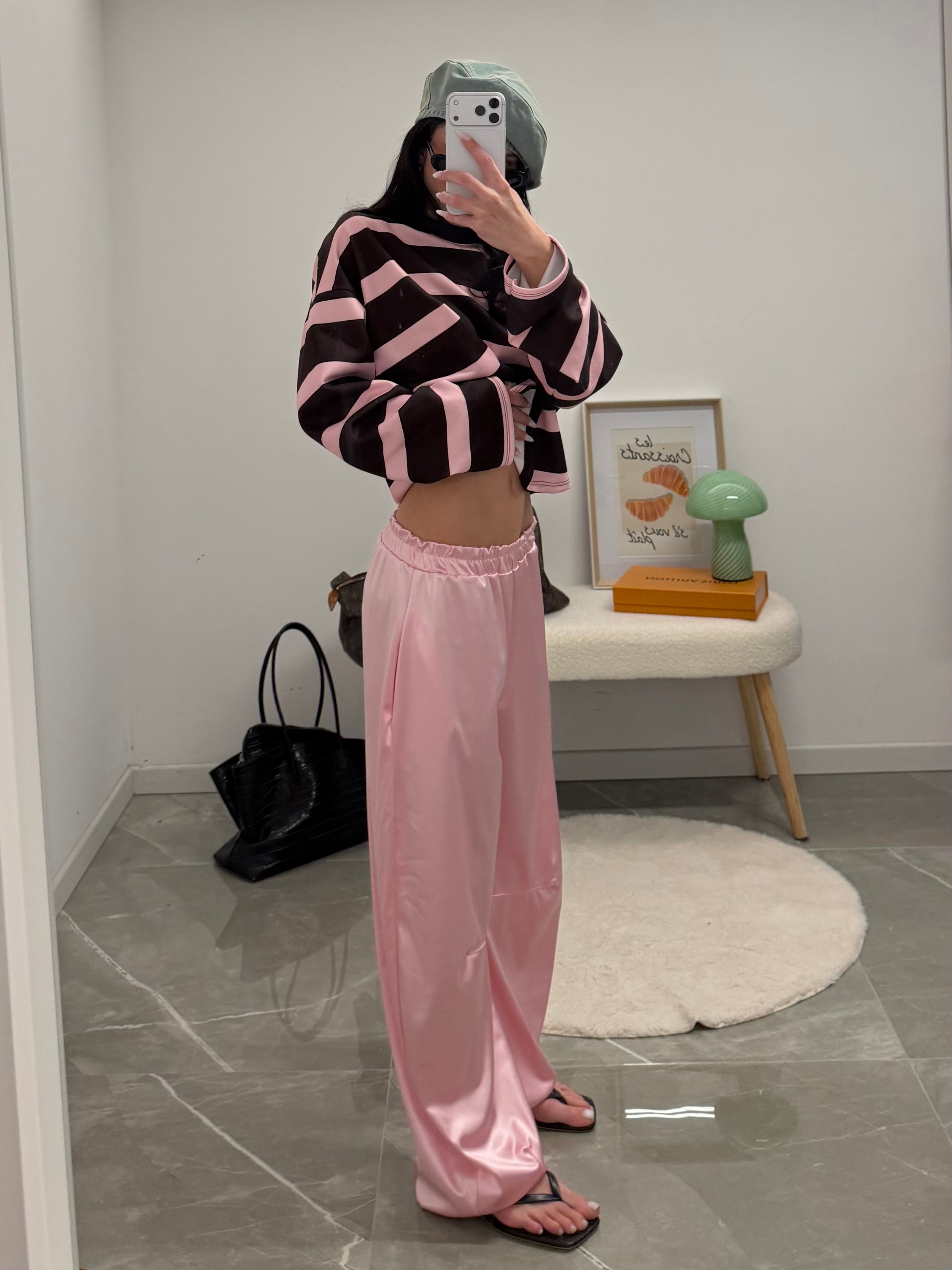 coordinato pink satin