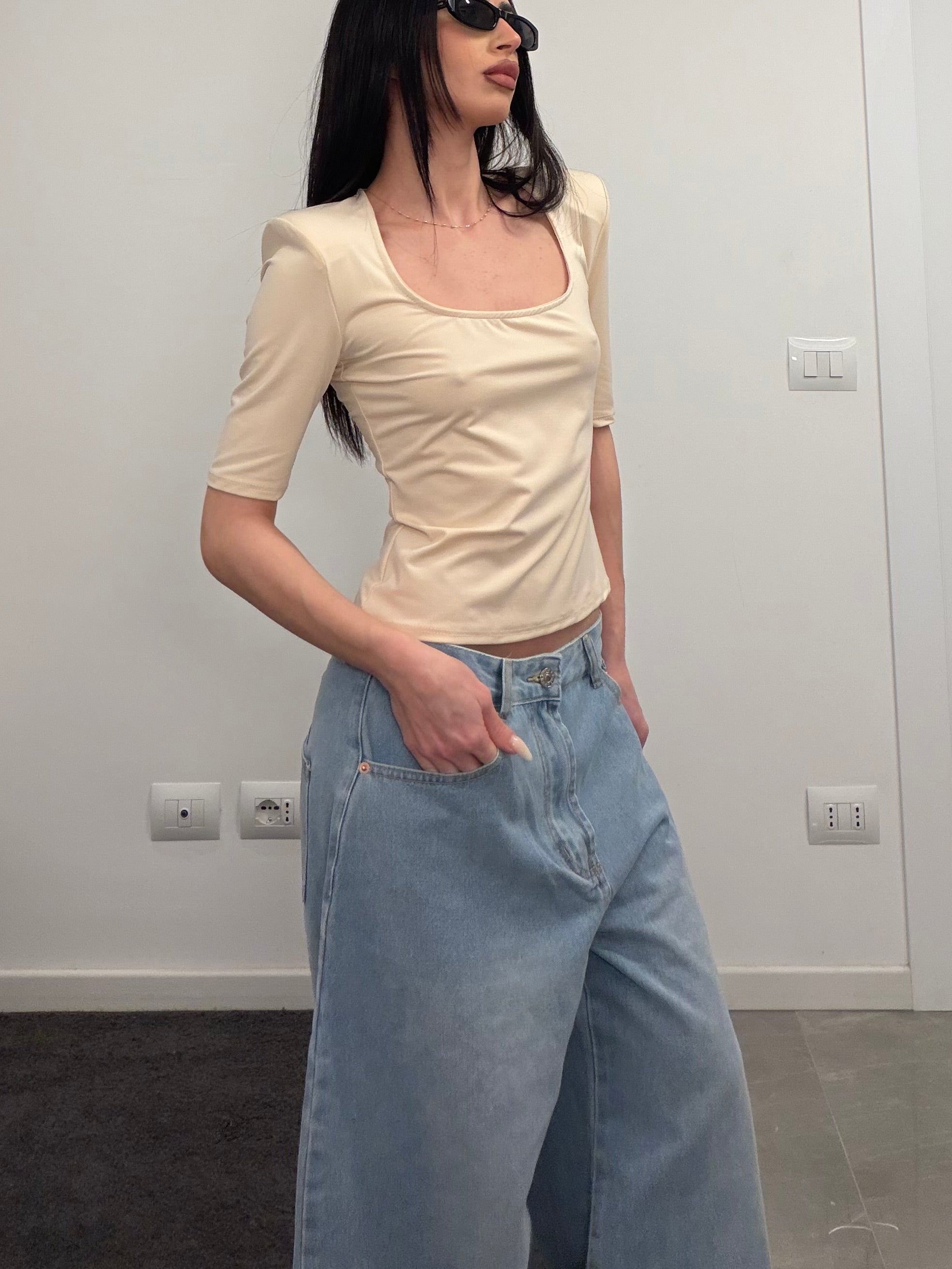 t-shirt basic cream
