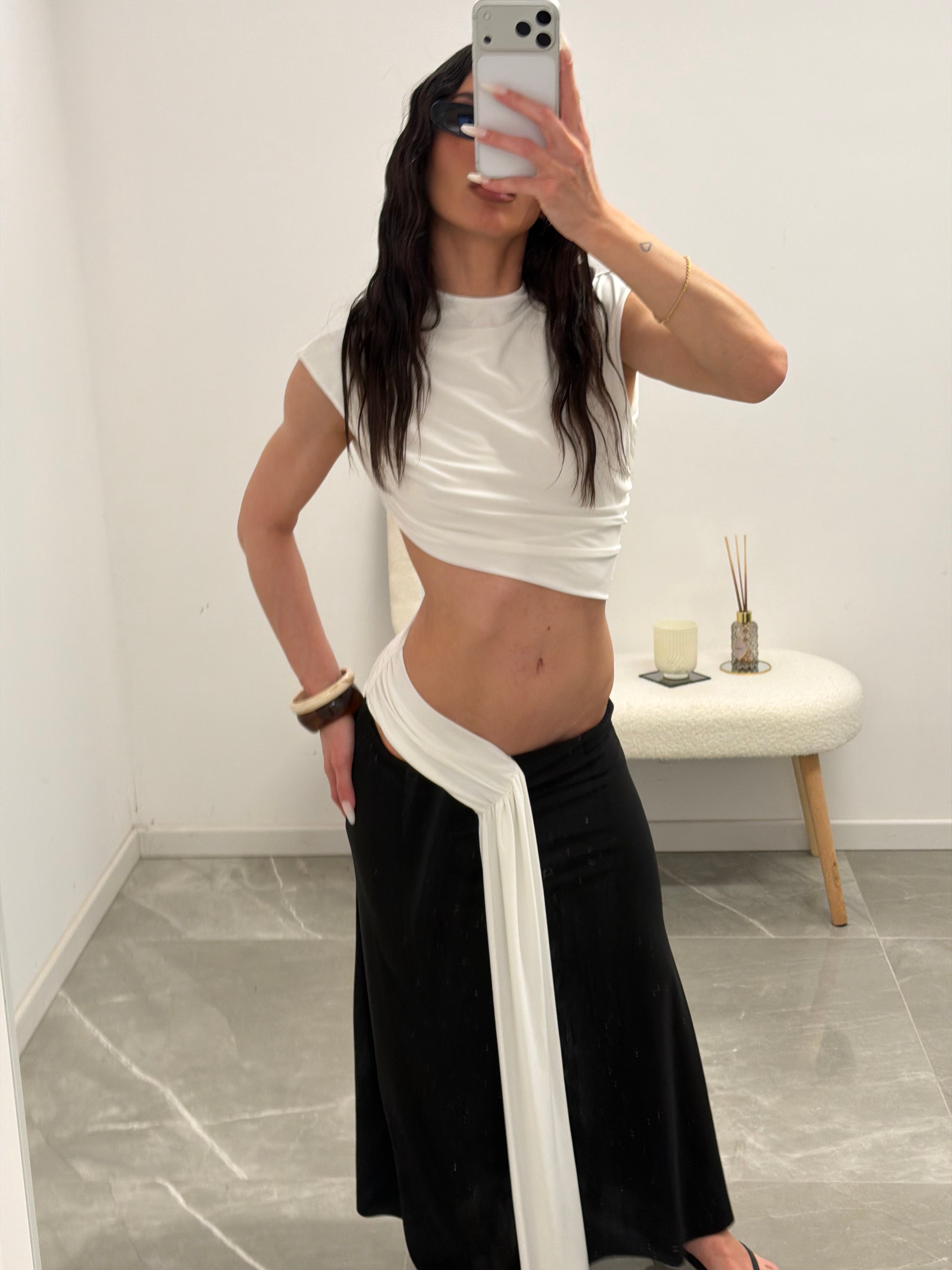 Asymmetric Cut-Out Maxi Dress