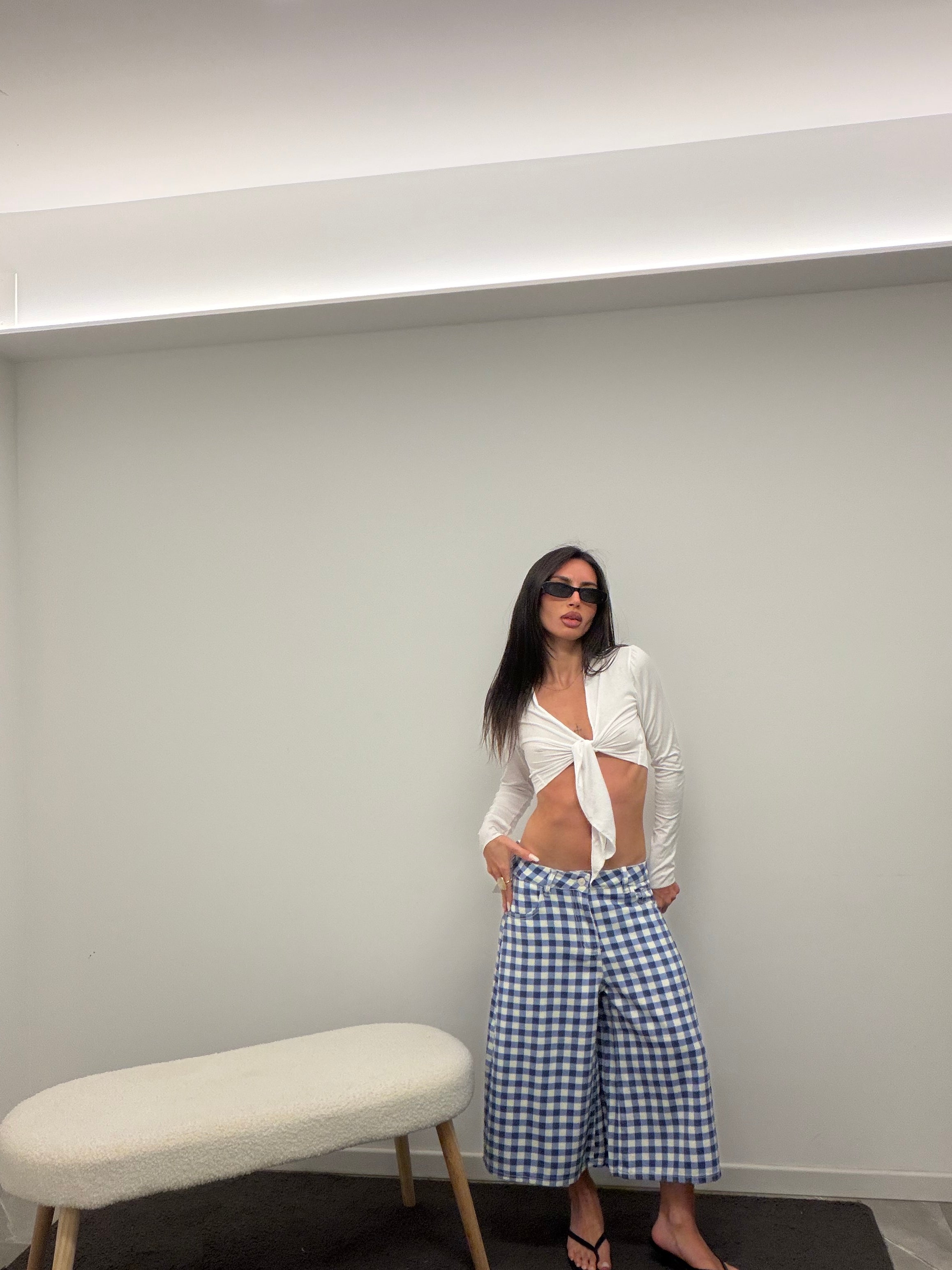 jorts checked blu