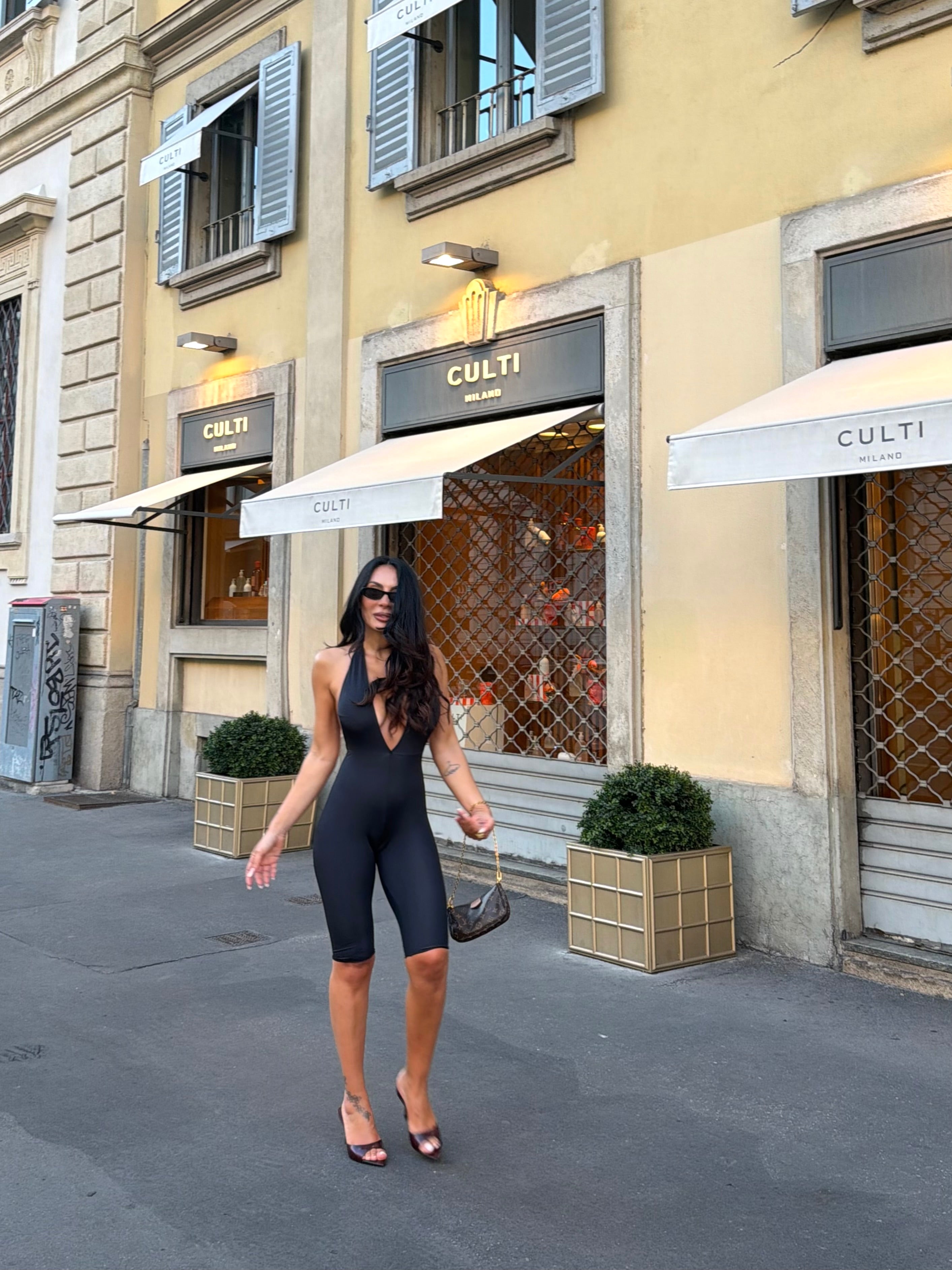 sculpt capri jumpsuit nero