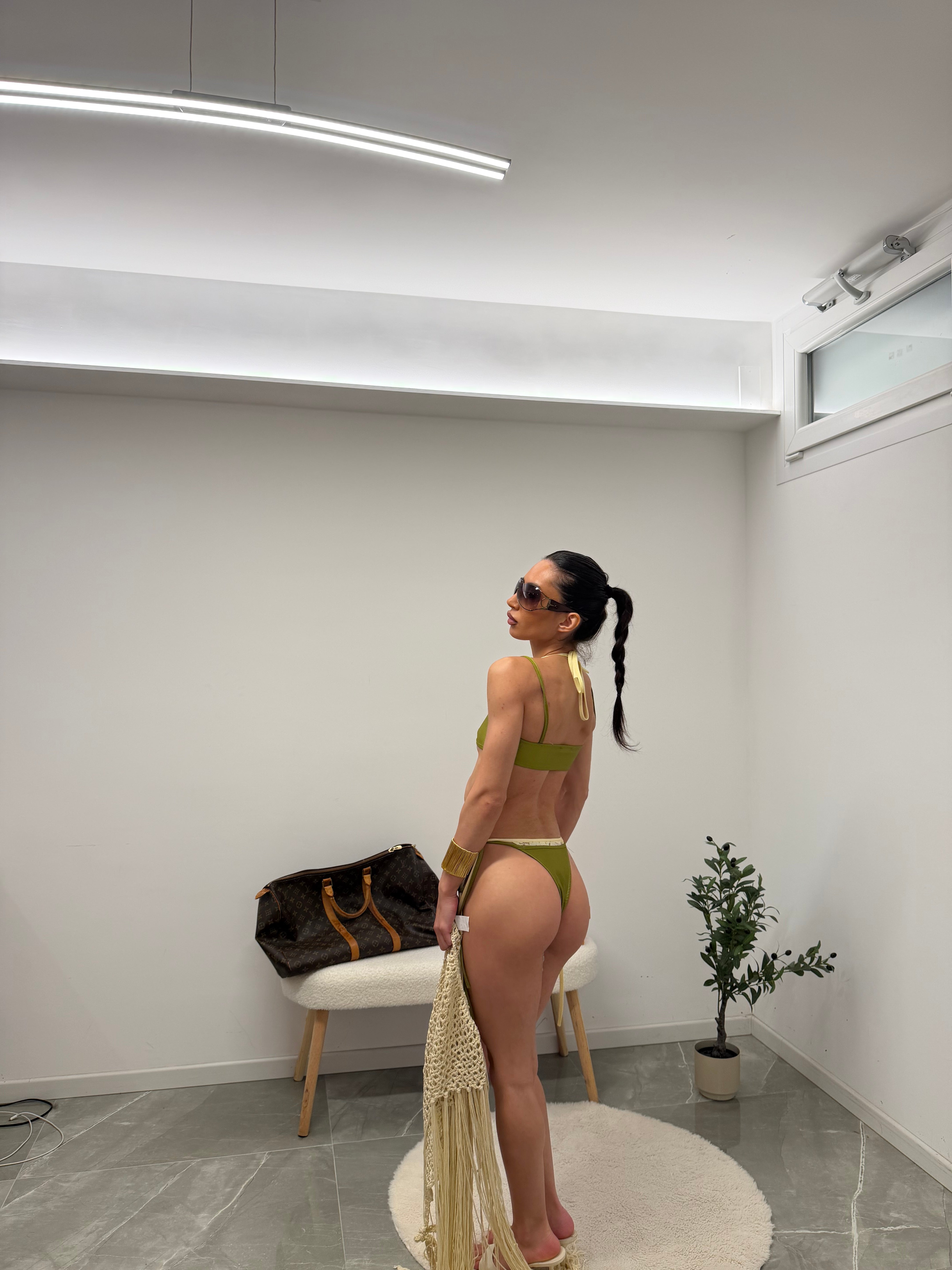 bikini green lace