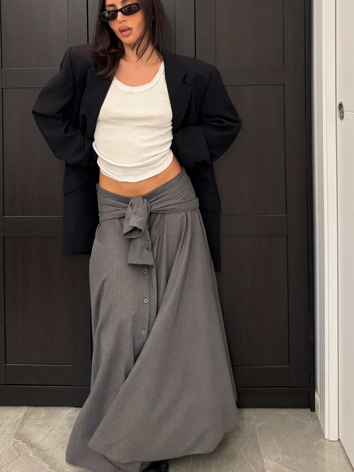 skirt longuette gessata