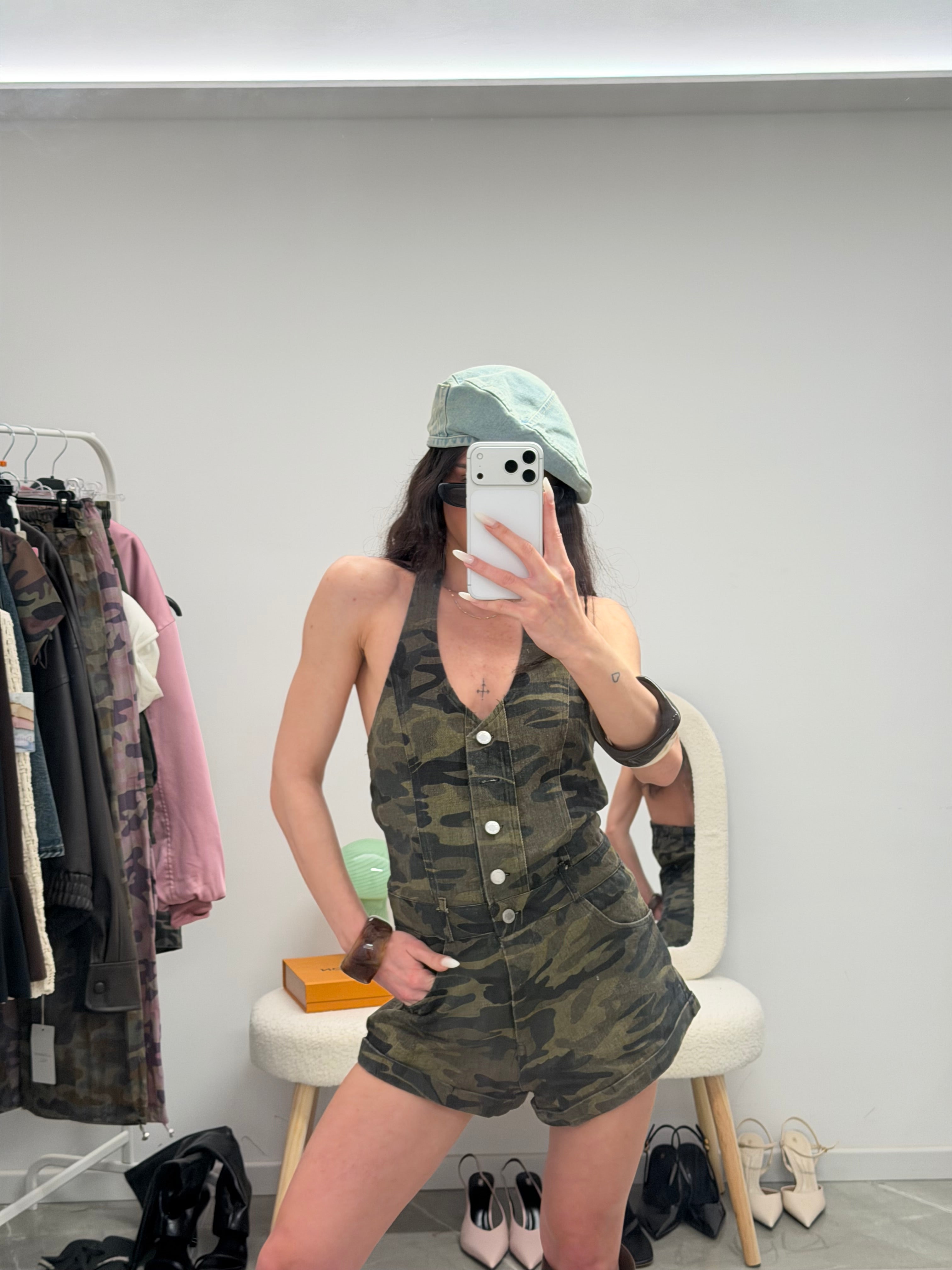 jumpsuit denim military