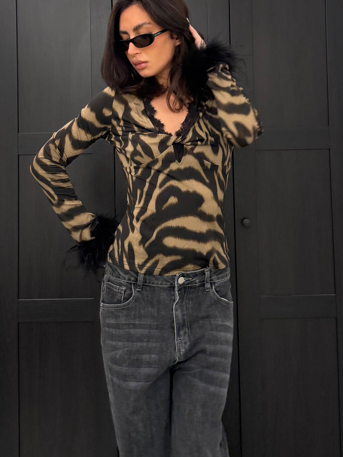 Animalier shirt plume