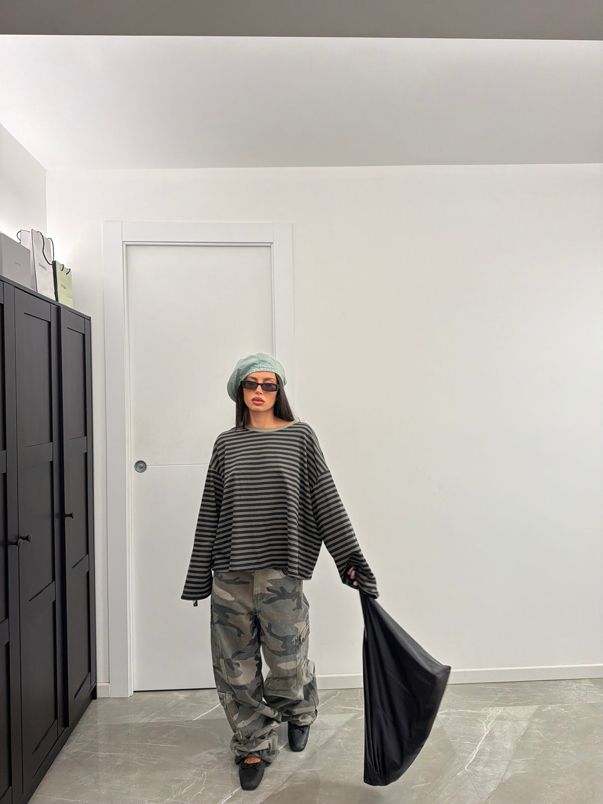 Oversized Striped Knit green