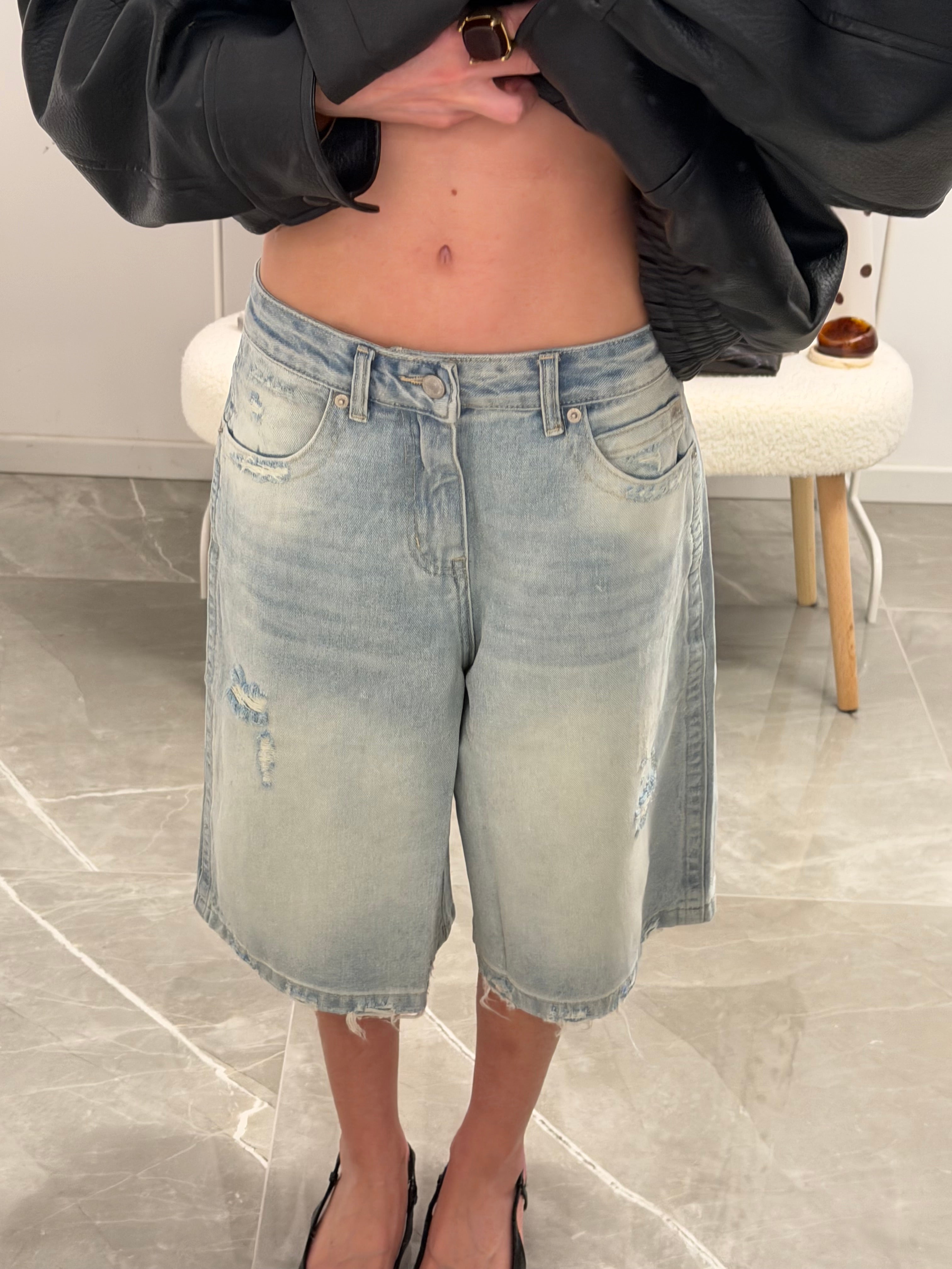 jorts ripped blue