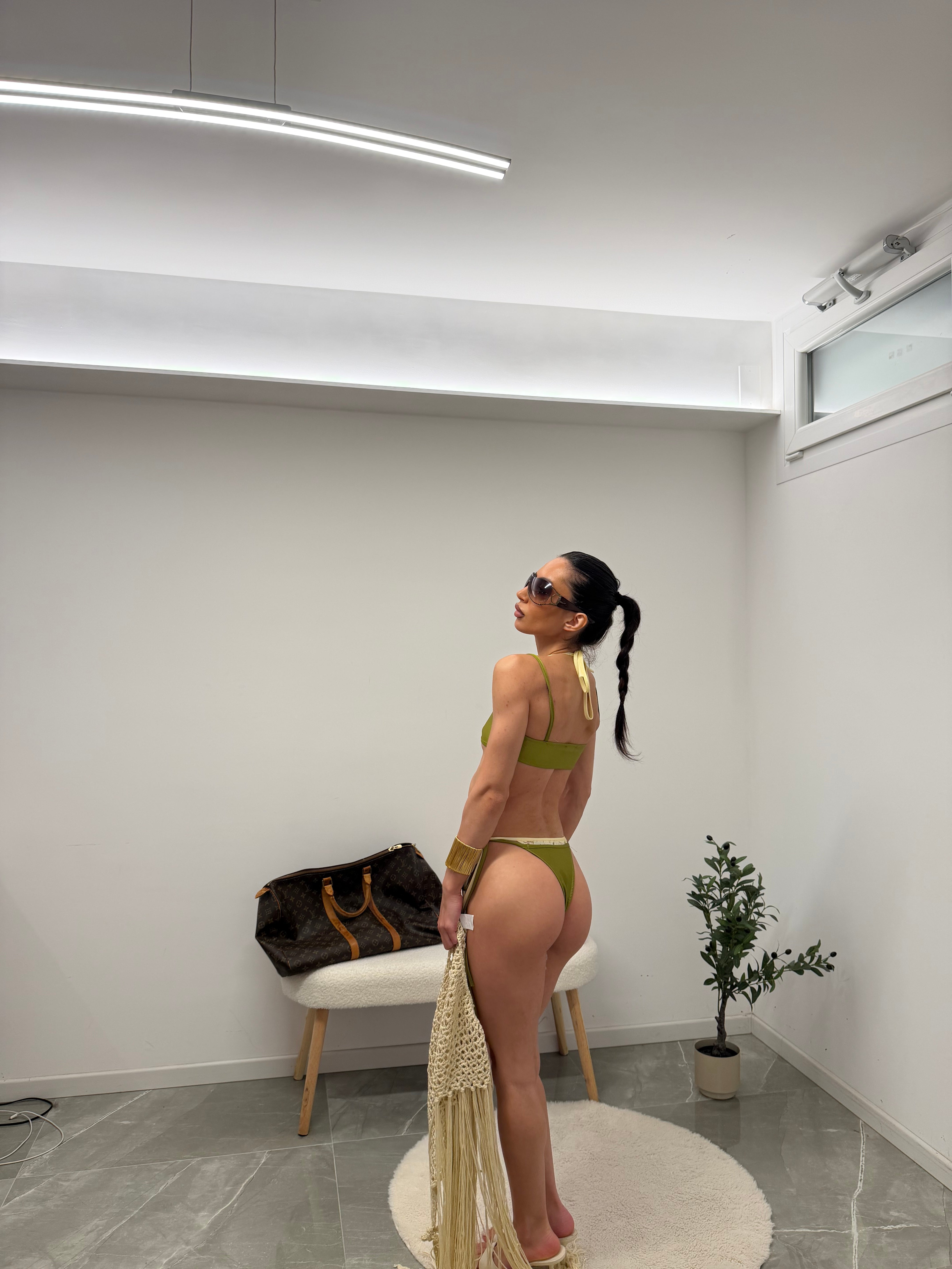 bikini green lace