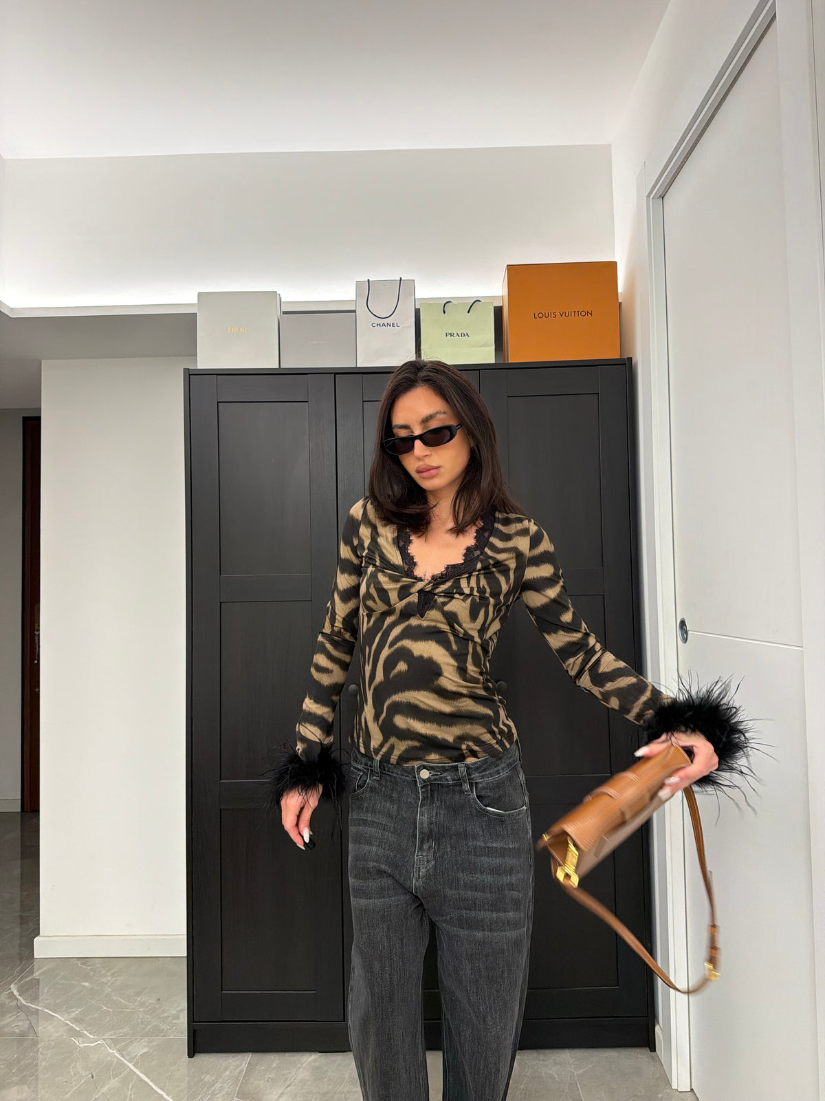 Animalier shirt plume