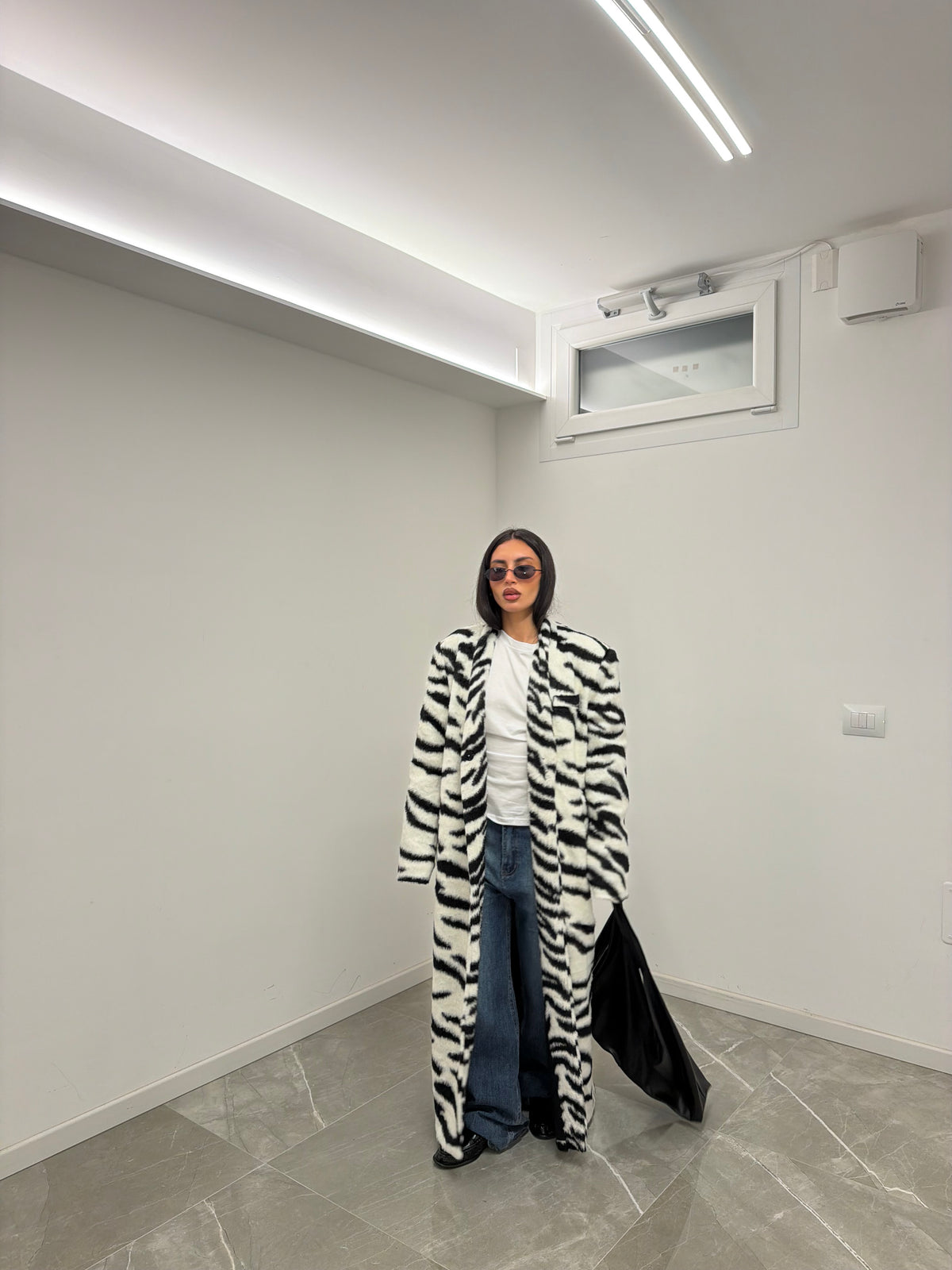 maxi coat zebra print