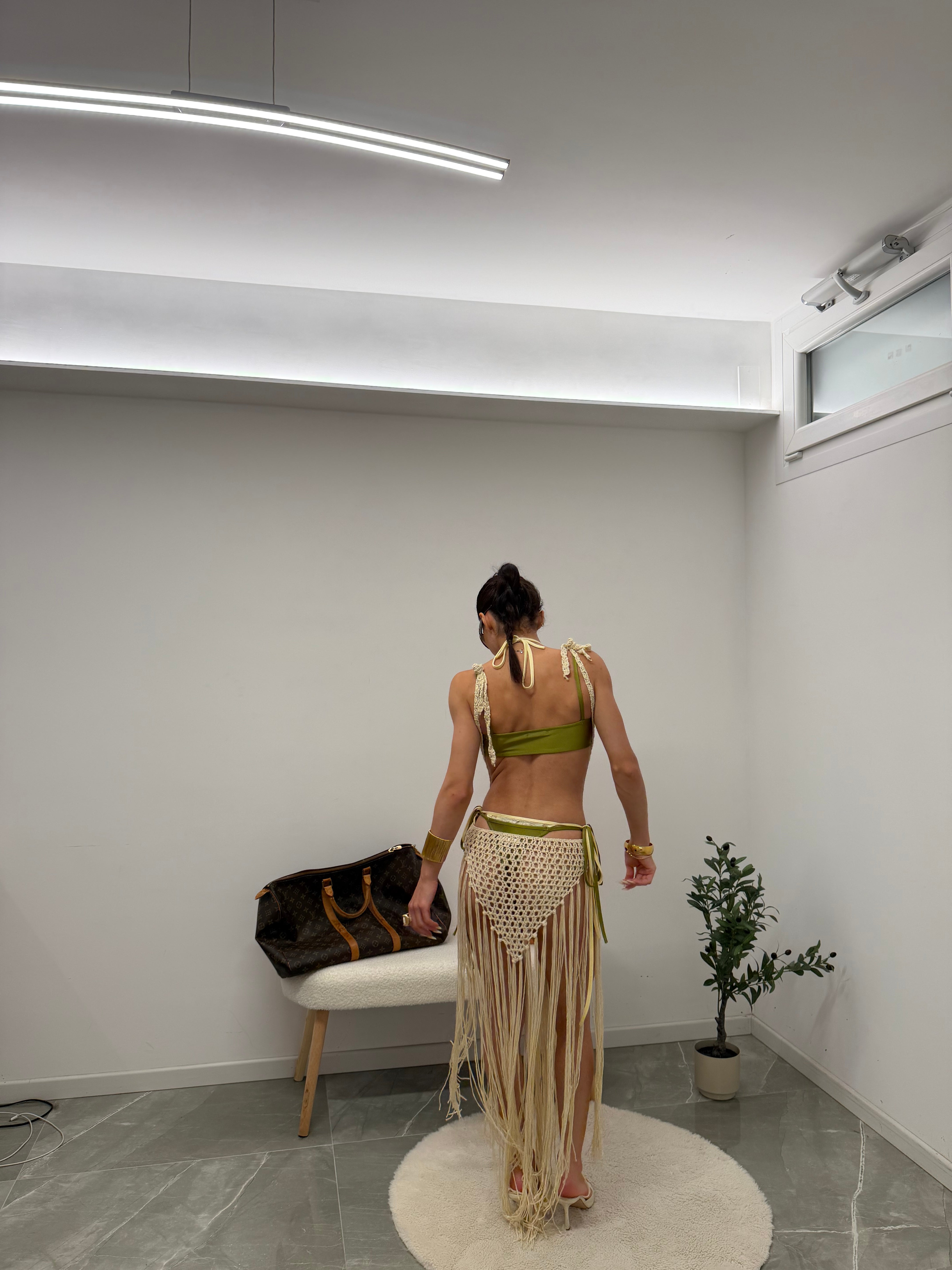 dress crochet beige