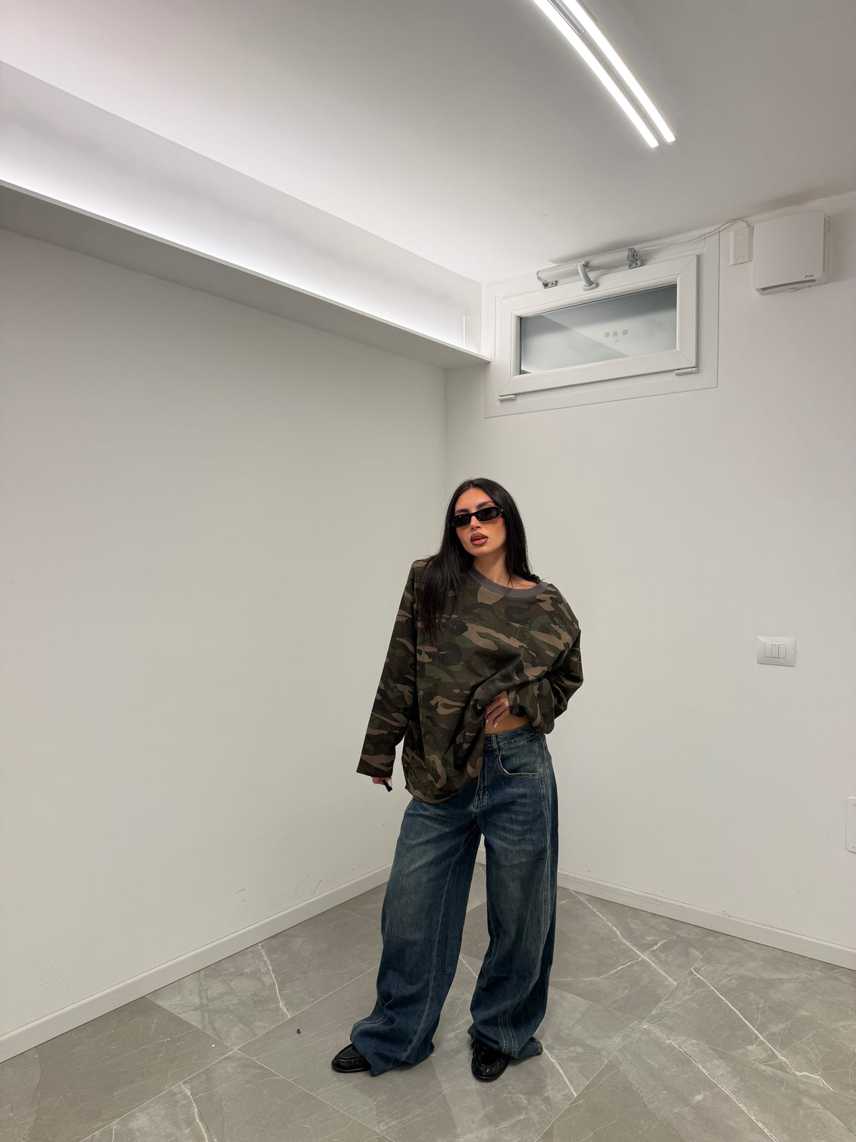 dark blue jeans baggy