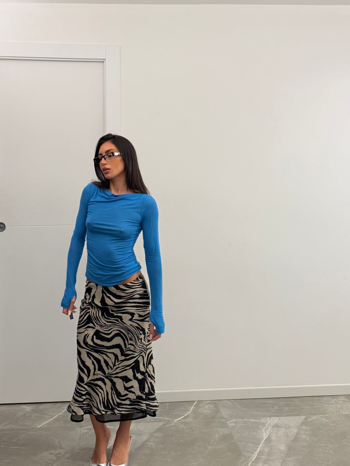 maglia cashmere celeste