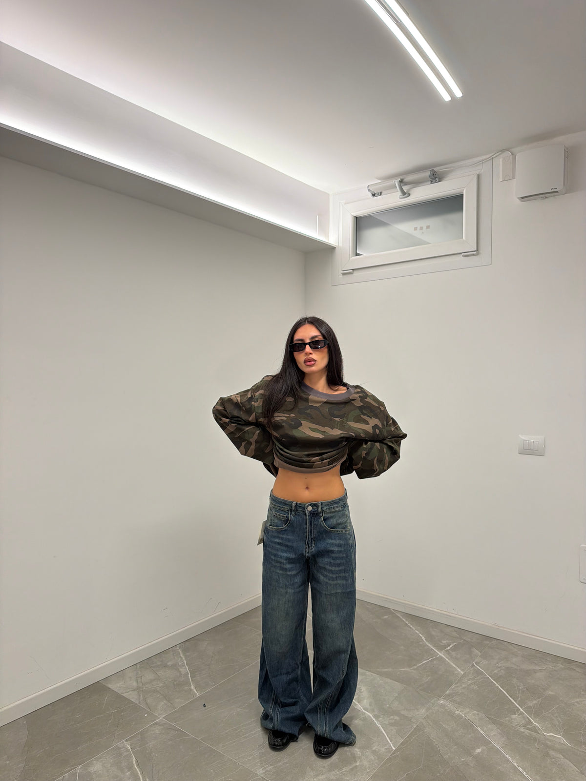 dark blue jeans baggy