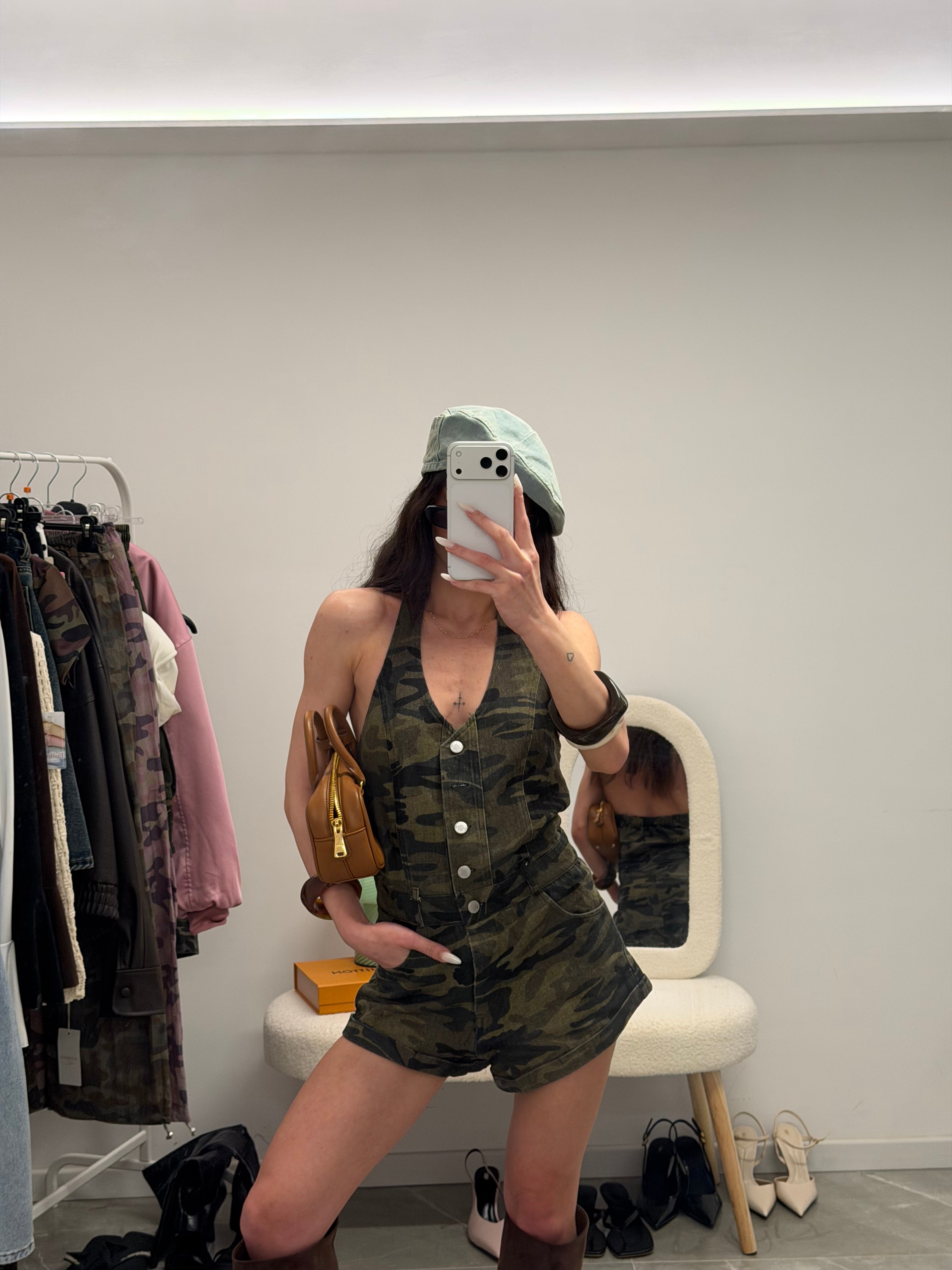 jumpsuit denim military