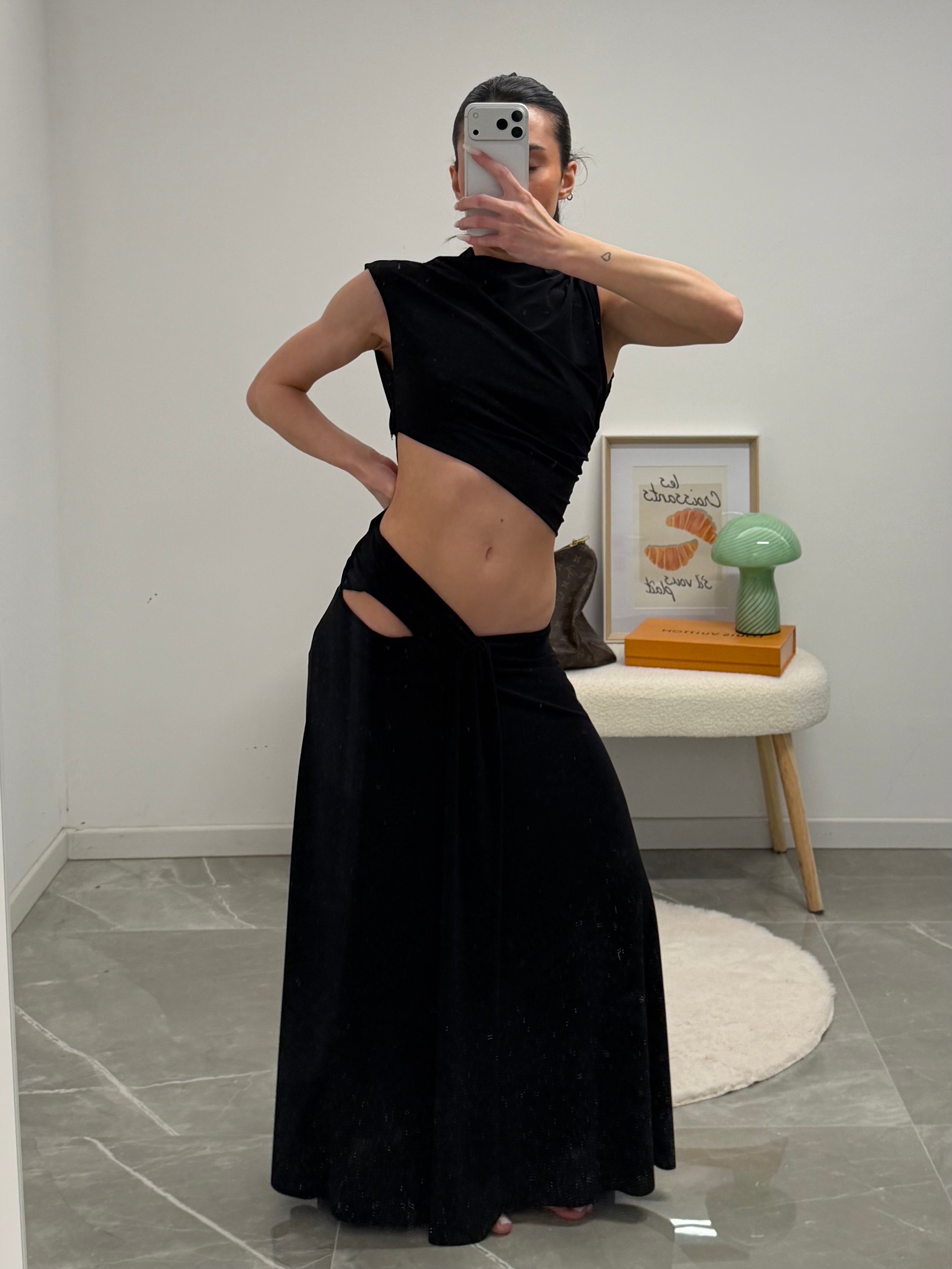 Asymmetric Cut-Out Maxi Dress
