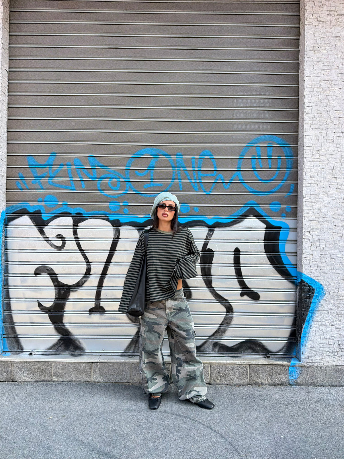 Oversized Striped Knit green