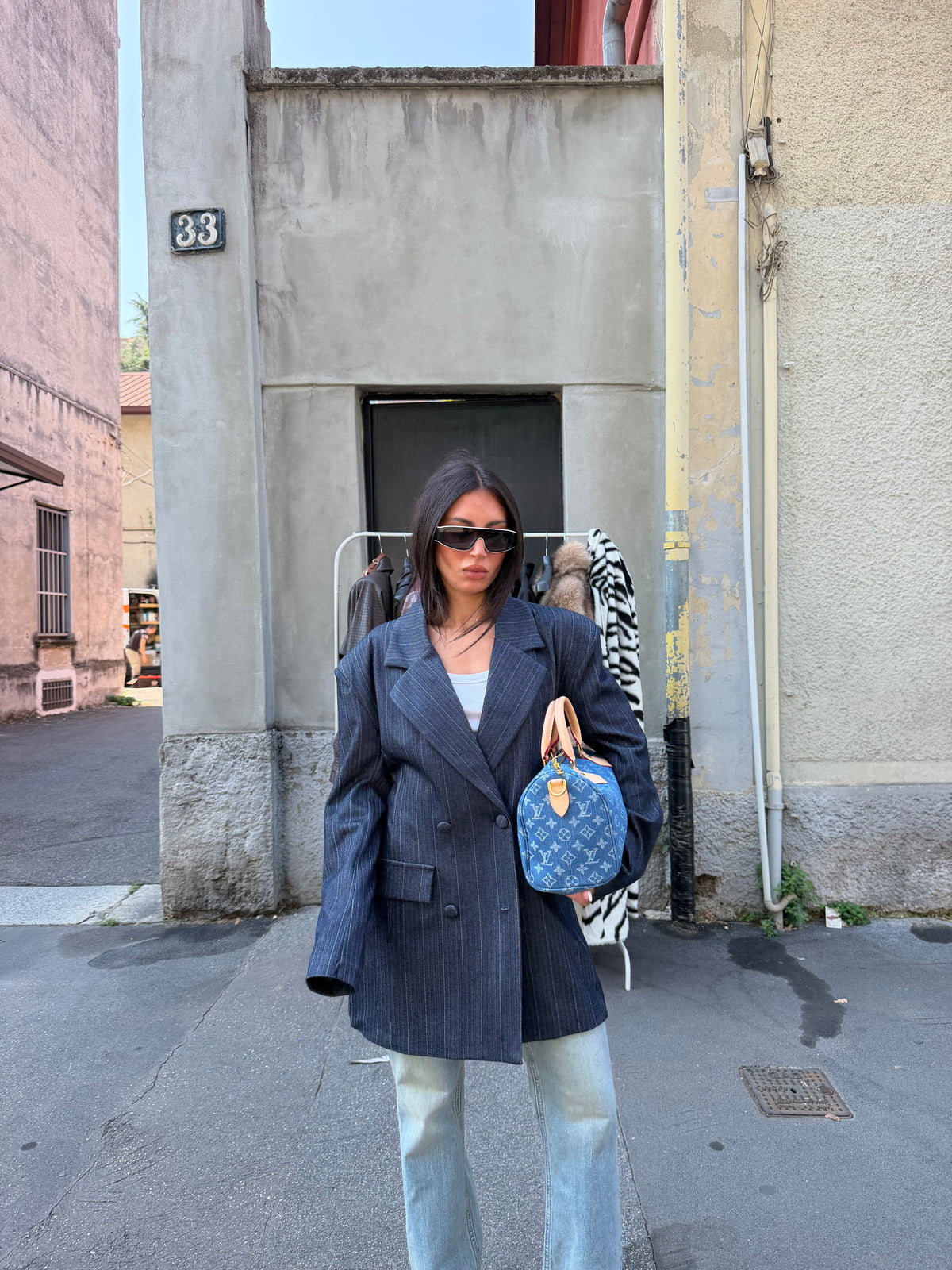 silhouette jacket gessato