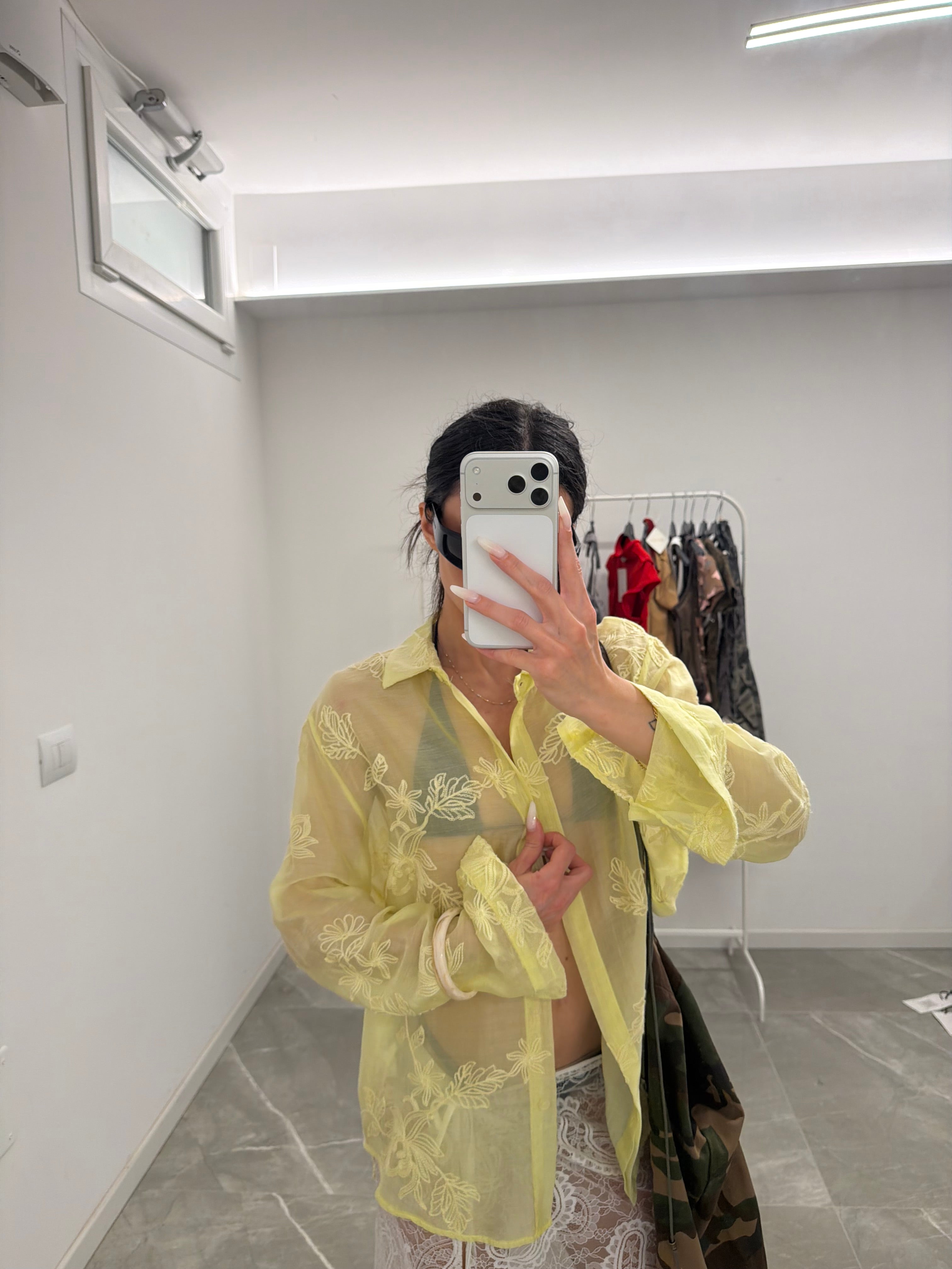 camicia macrame yellow