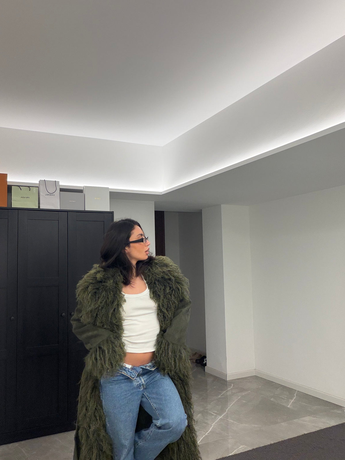 Manteau Suede Mongolia Coat Green Olive