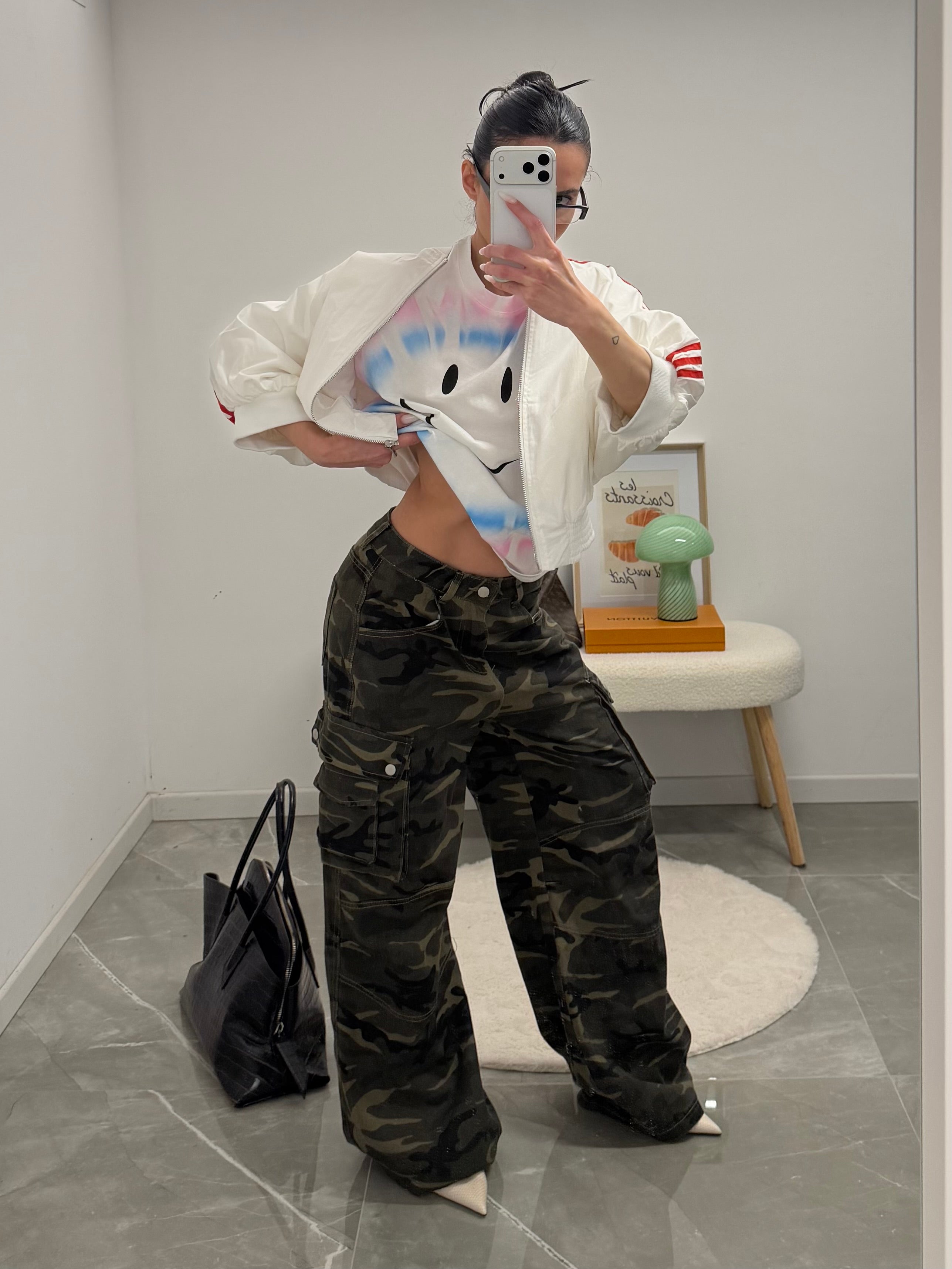 jeans oversize military pockets