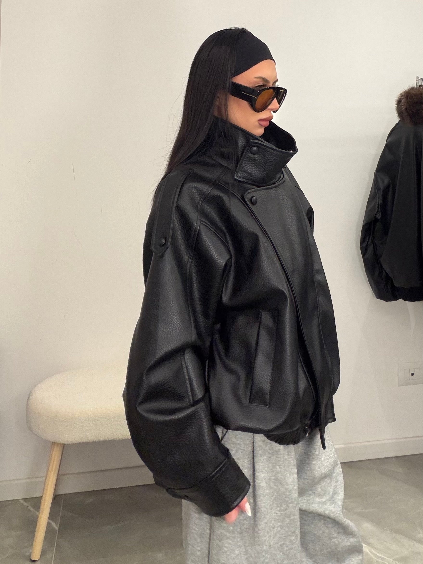 Jacket leather black