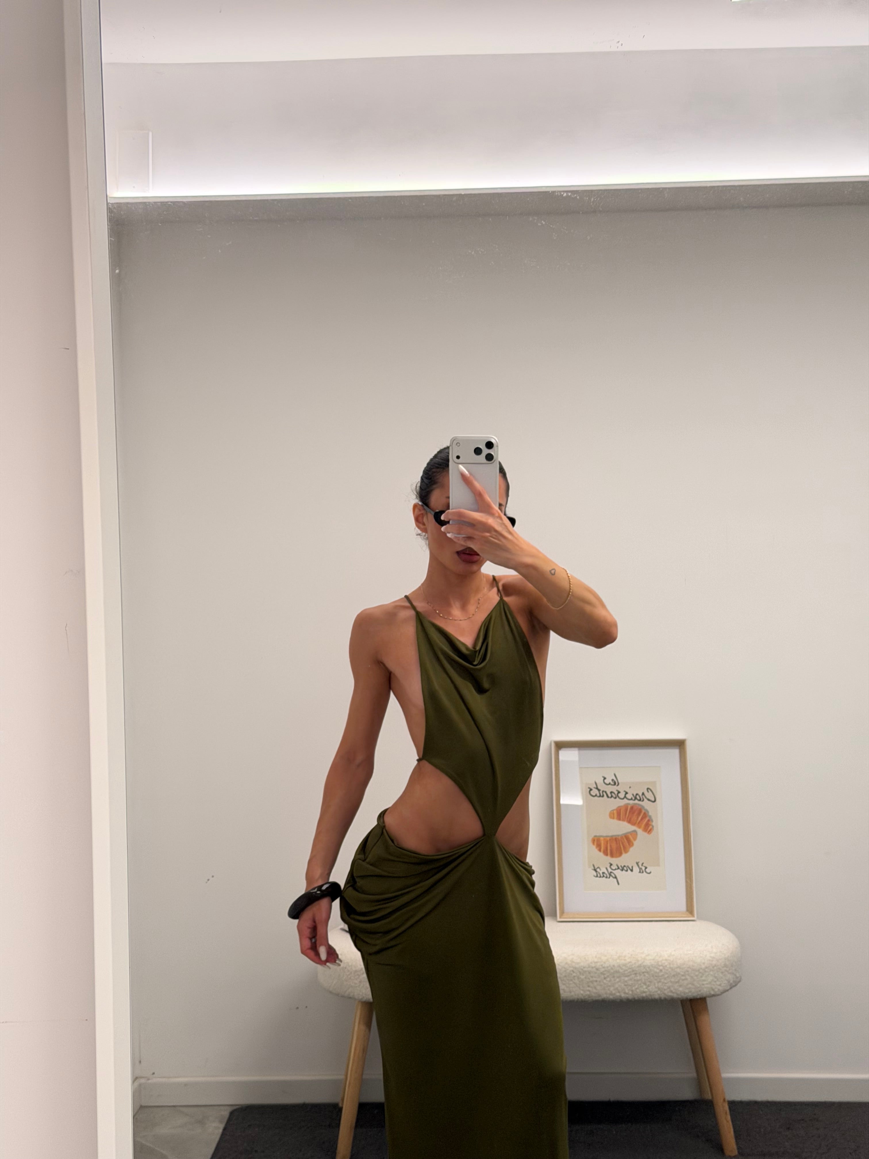 maxi cut out asymmetrical dress deep