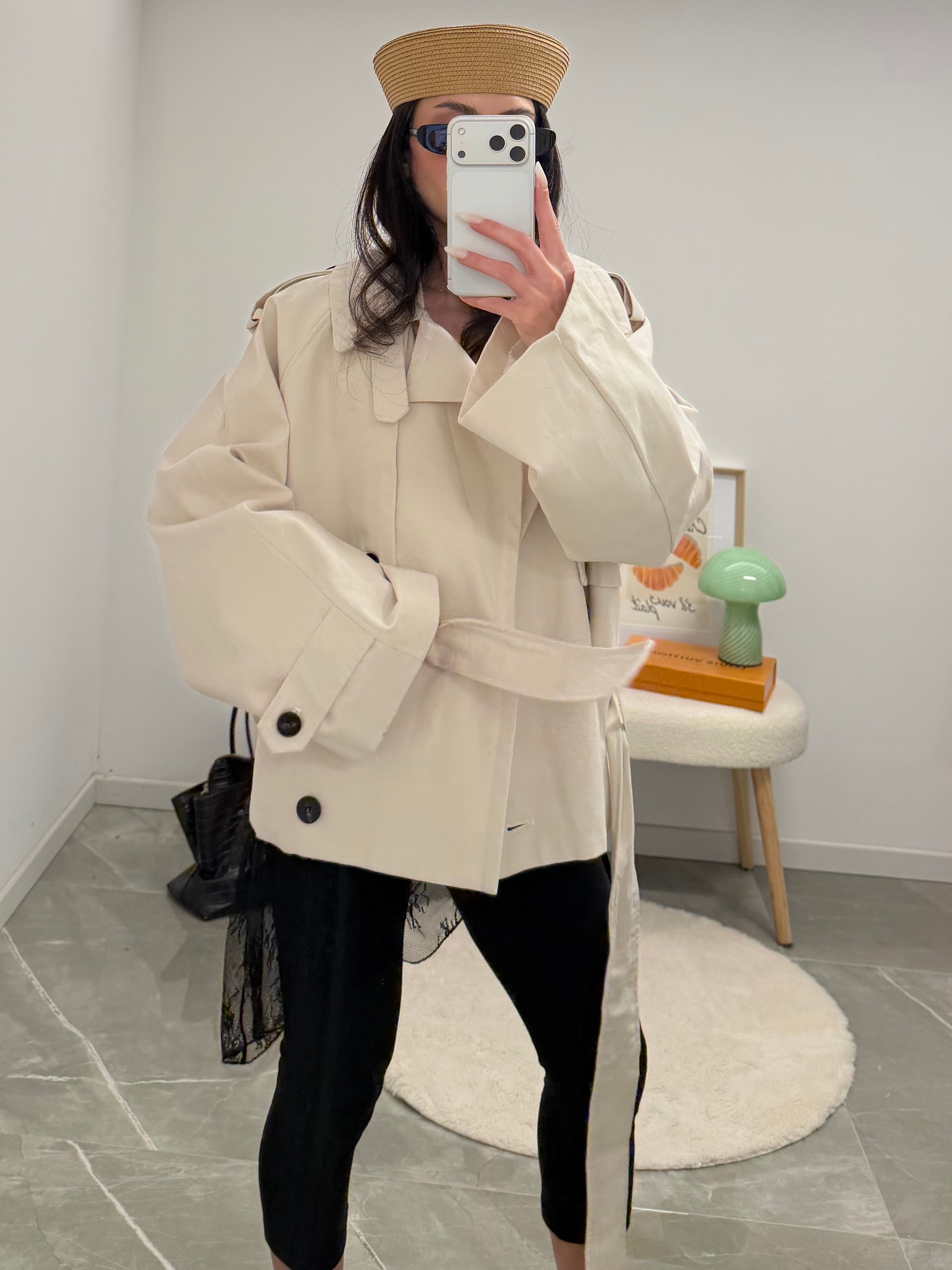 trench oversize cream