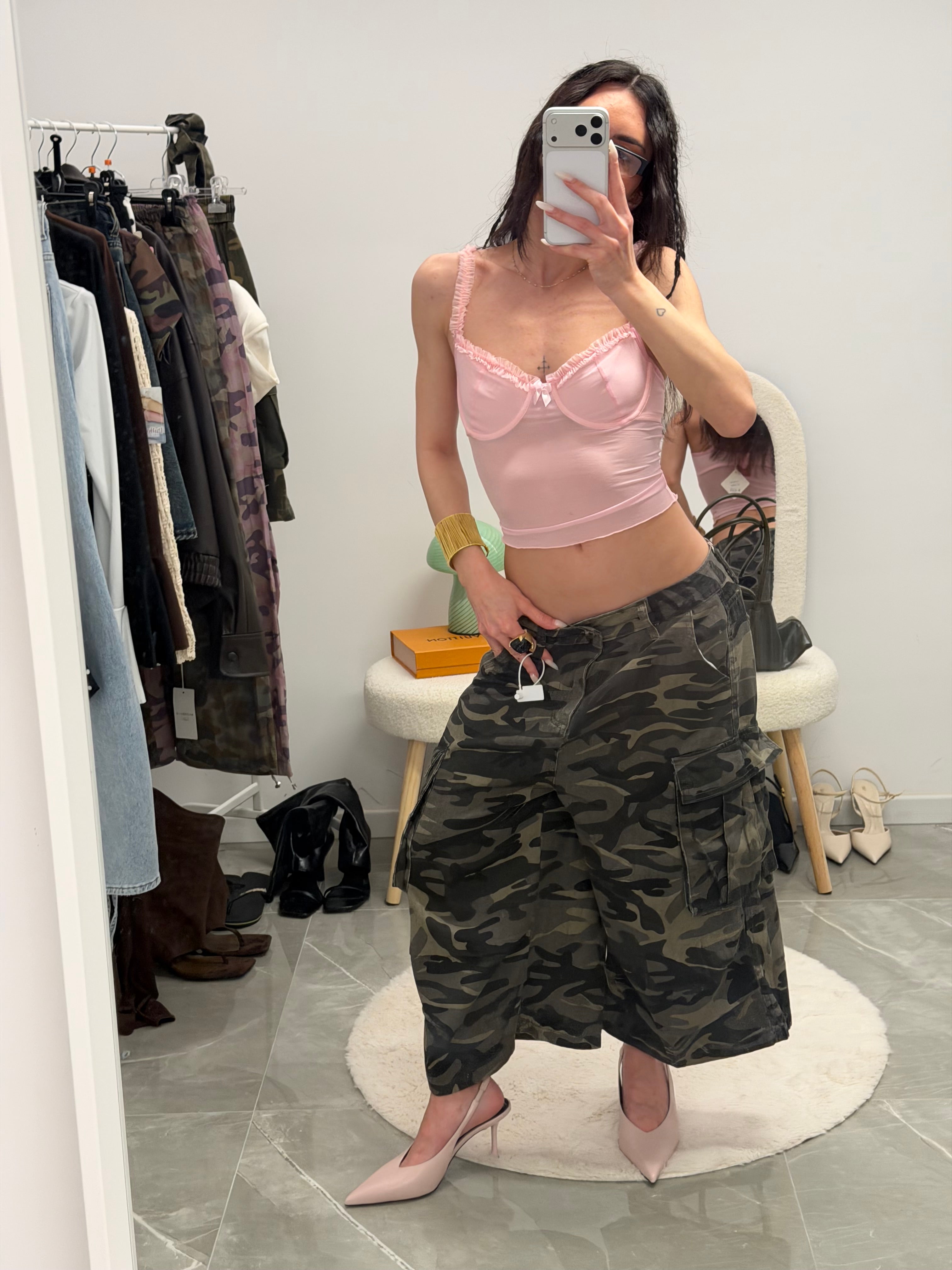 camouflage jorts pockets denim 2.0 (military)
