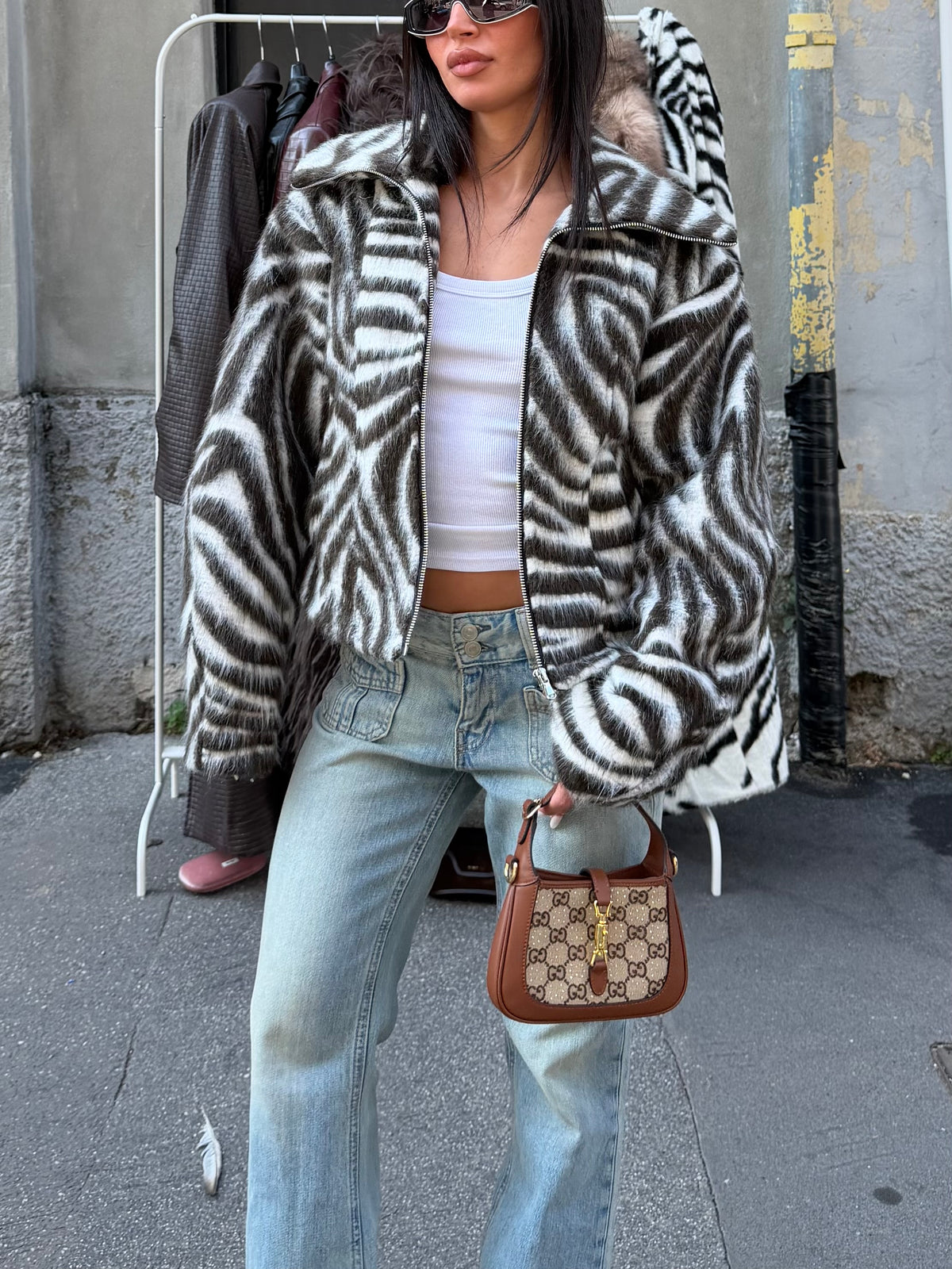 jacket zebra in pelo