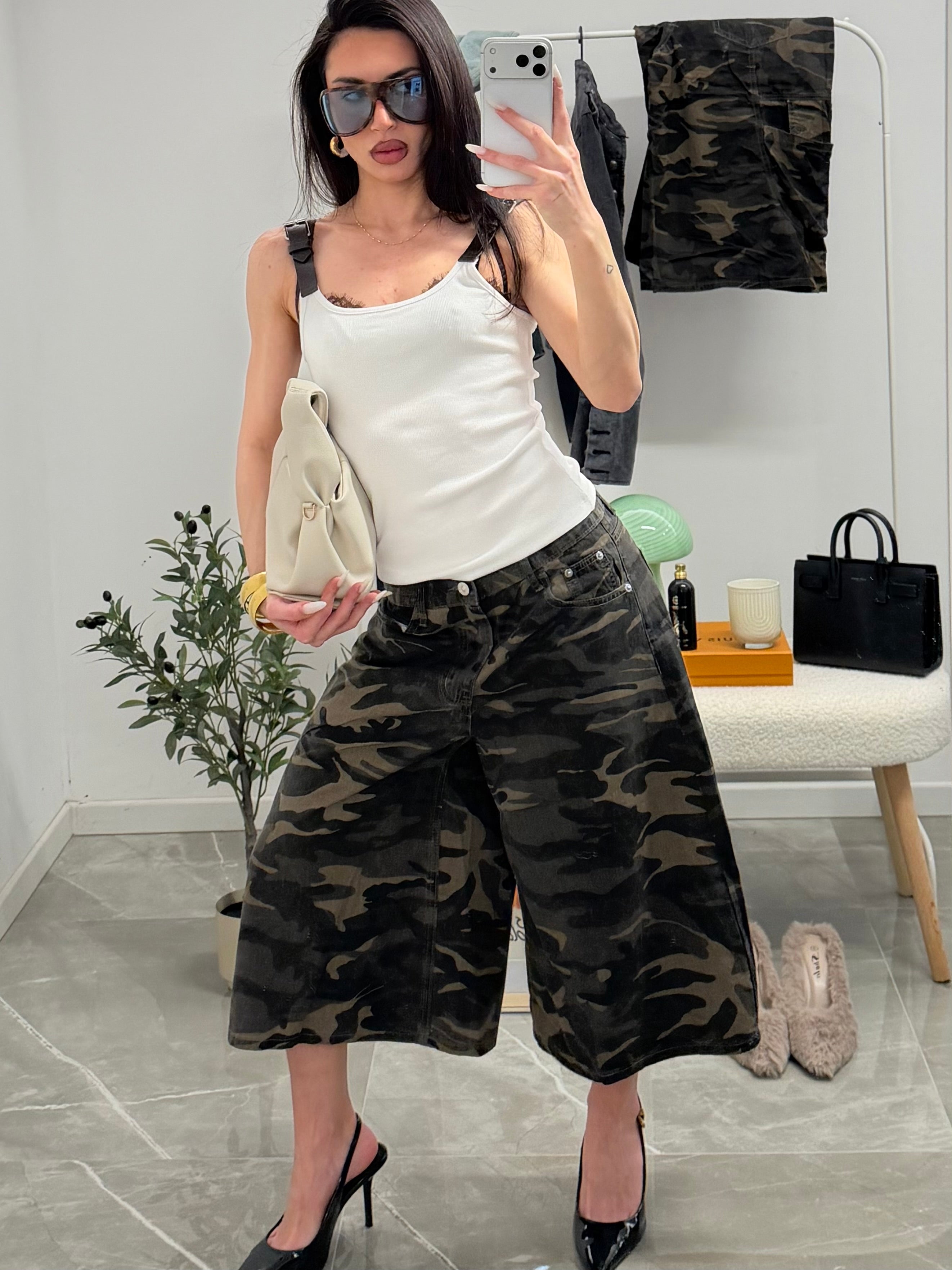 jorts camouflage oversized (military)
