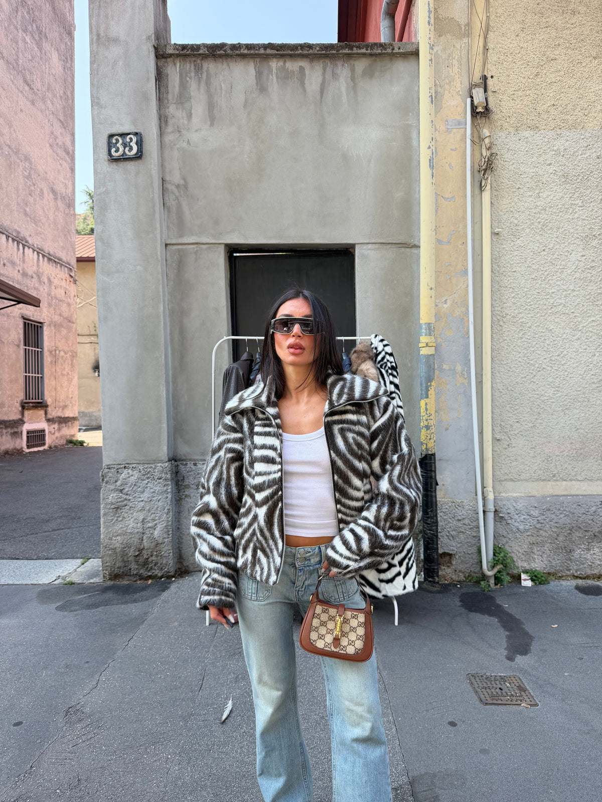 jacket zebra in pelo
