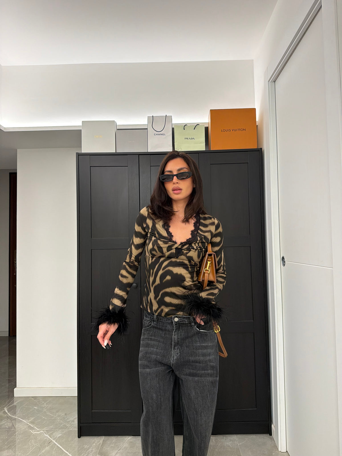 Animalier shirt plume