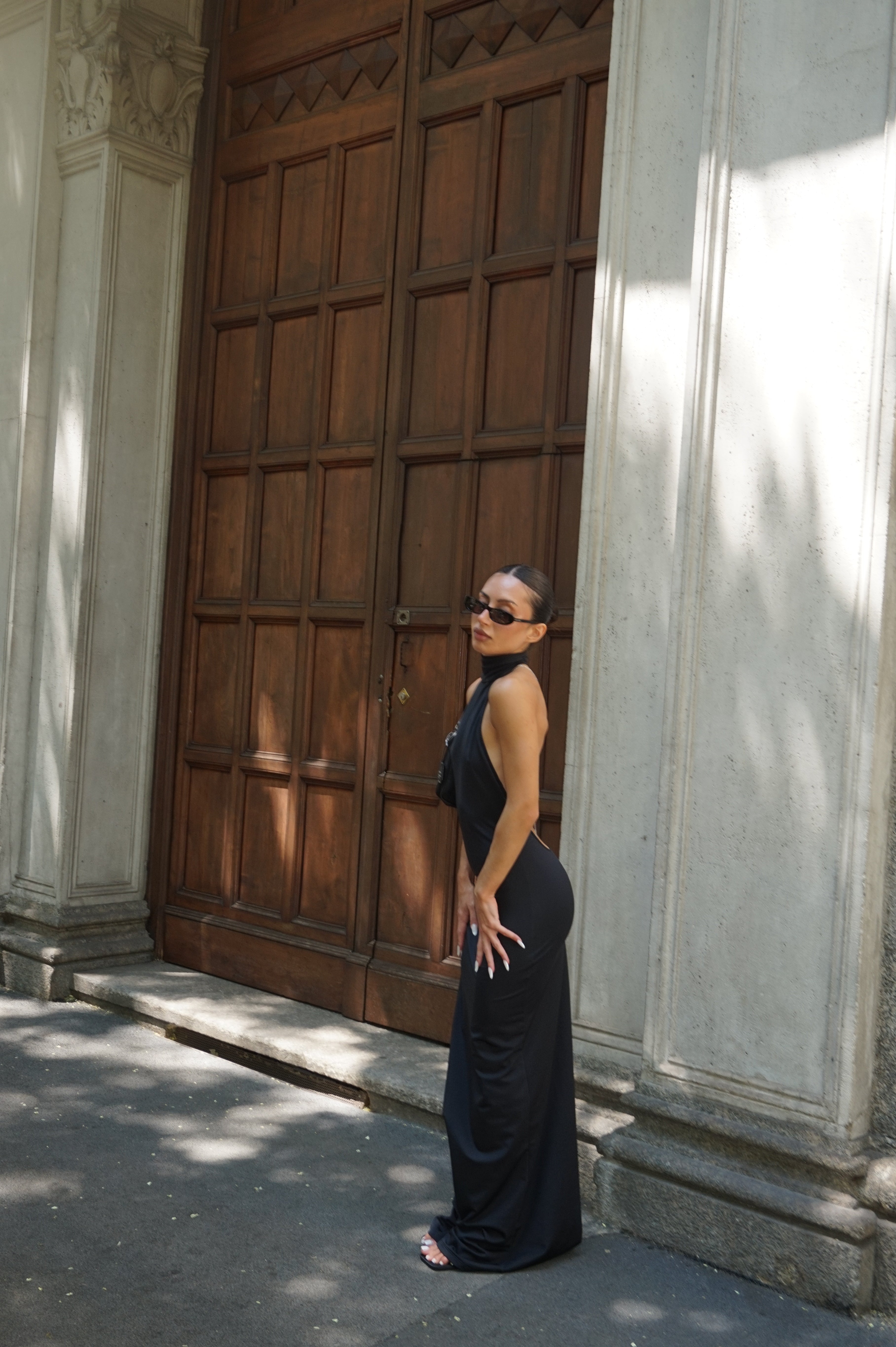 Backless Halter Maxi Dress