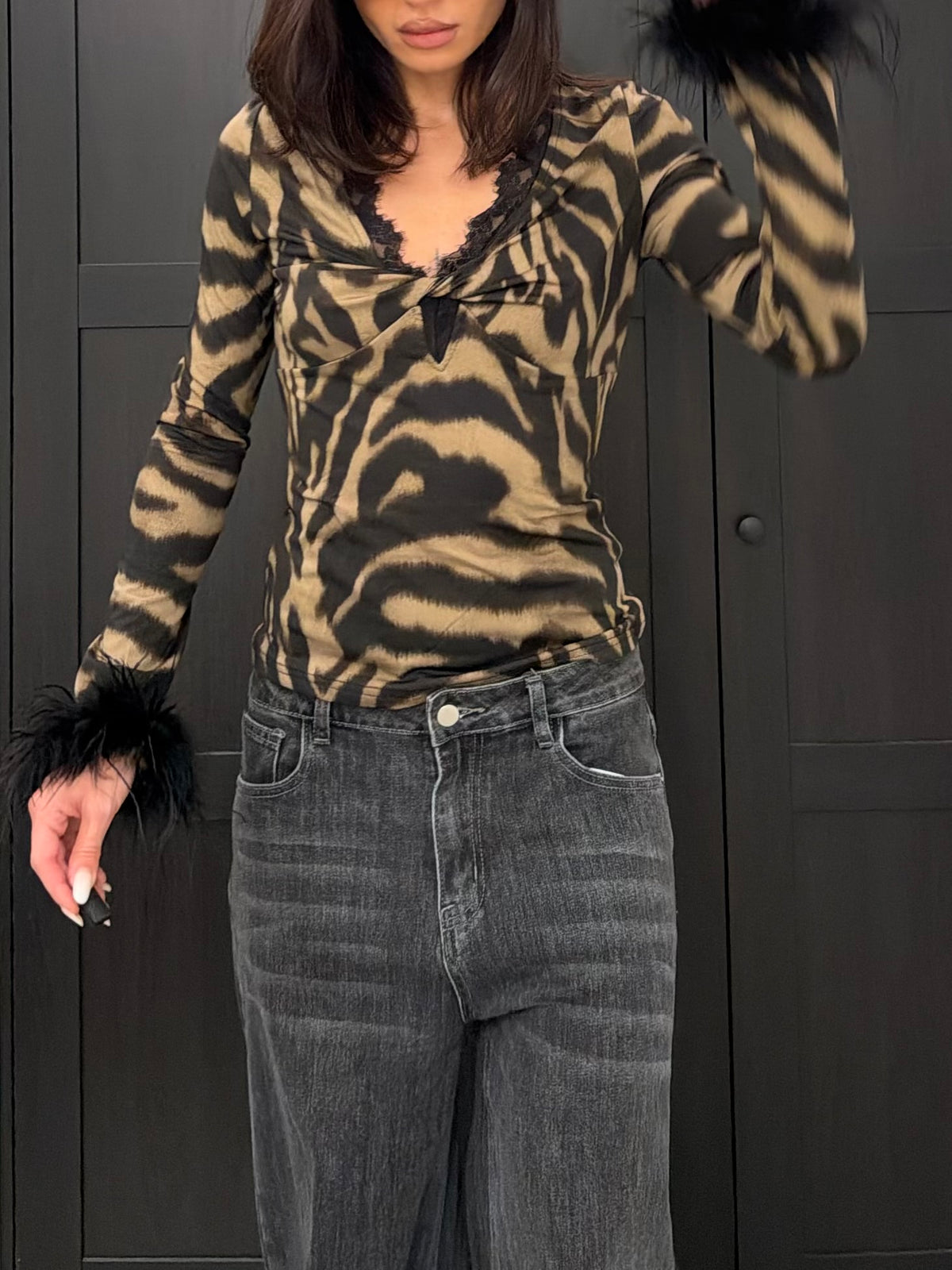 Animalier shirt plume